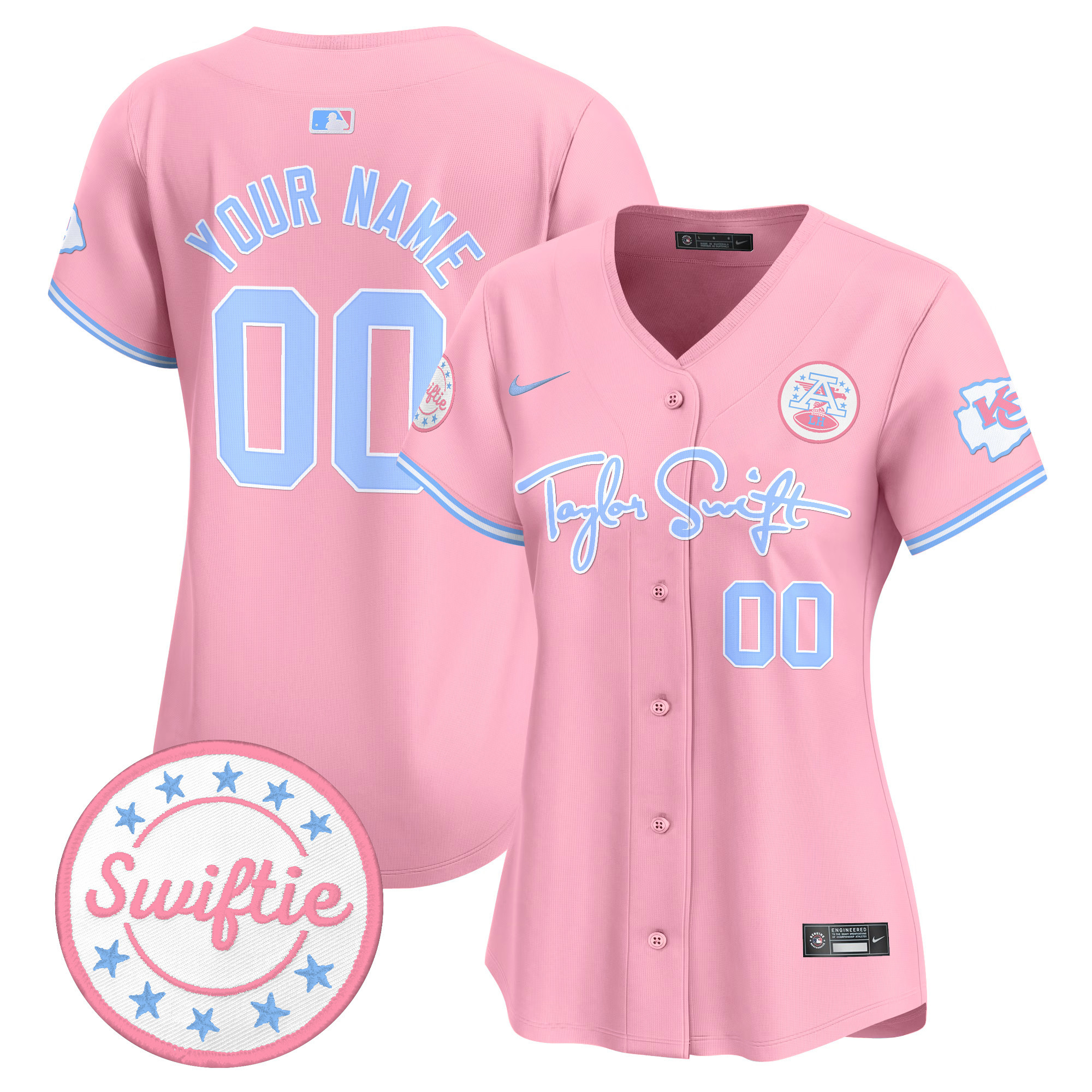 Chiefs Taylor Swift Bubblegum Pink Vapor Premier Limited Custom Jersey - All Stitched - Image 6