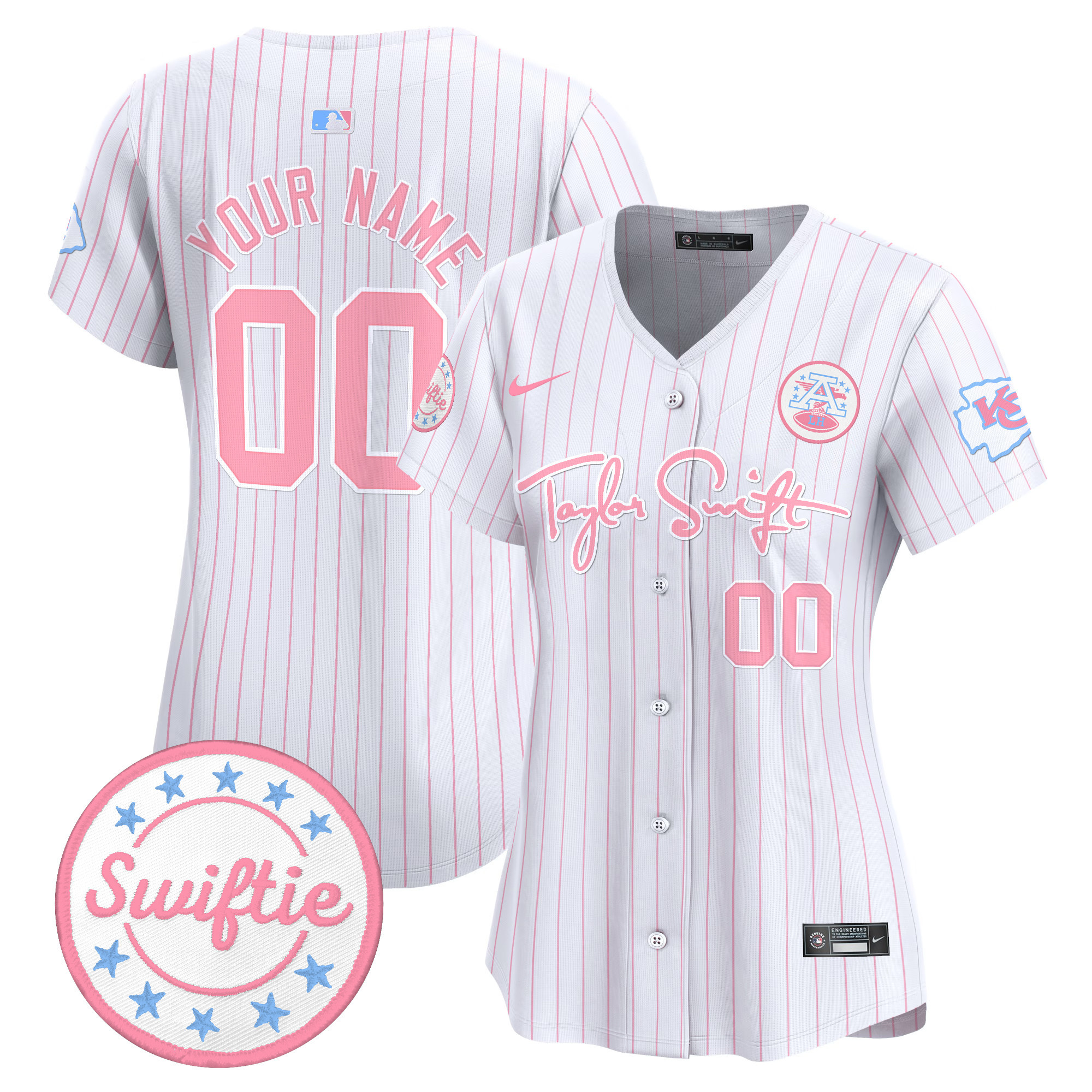 Chiefs Taylor Swift Bubblegum Pink Vapor Premier Limited Custom Jersey - All Stitched - Image 9