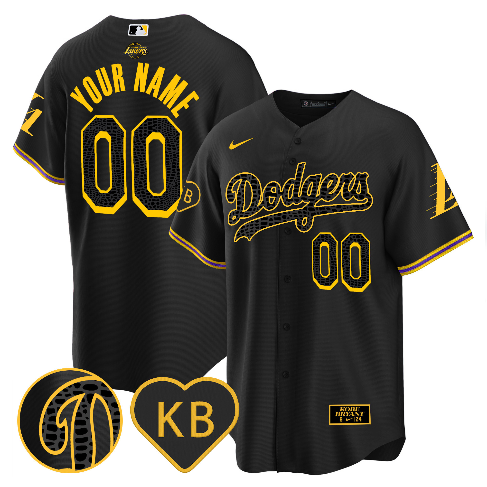 Dodgers 2024 Mamba Baseball Custom Jersey - All Stitched - Image 6