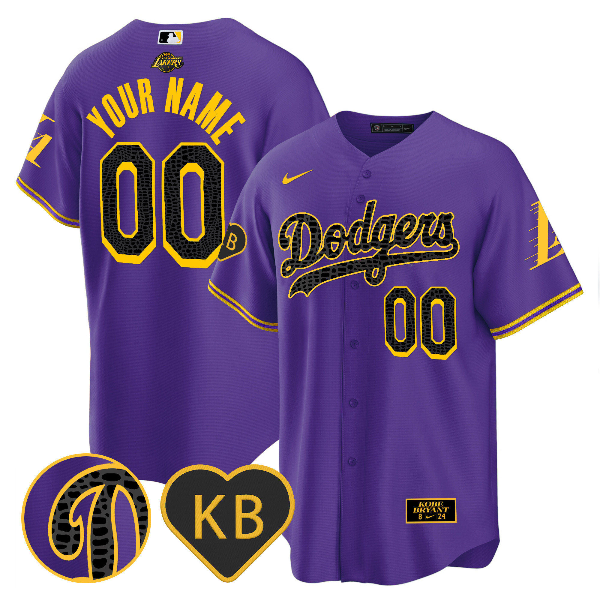 Dodgers 2024 Mamba Baseball Custom Jersey - All Stitched - Image 5