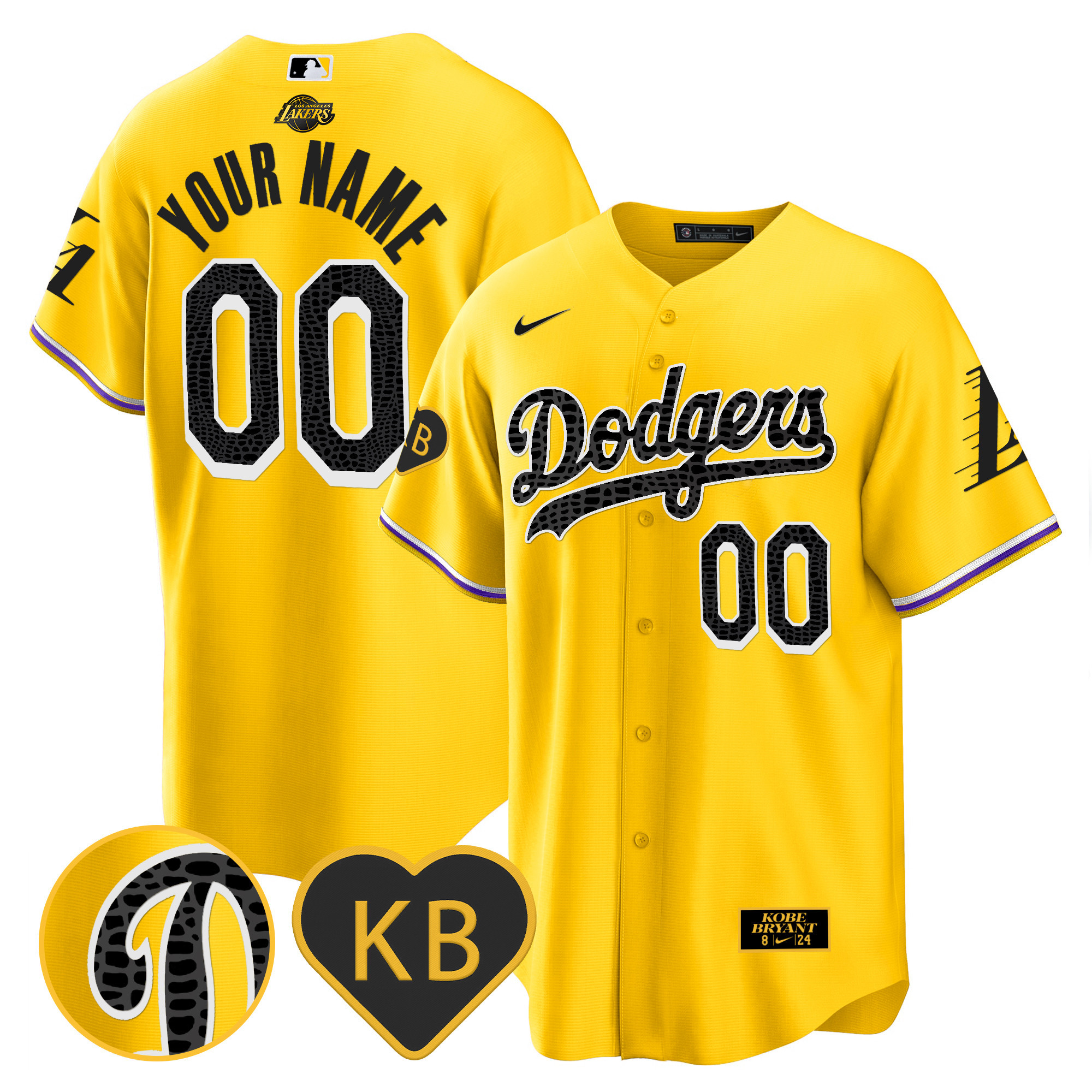 Dodgers 2024 Mamba Baseball Custom Jersey - All Stitched - Image 4