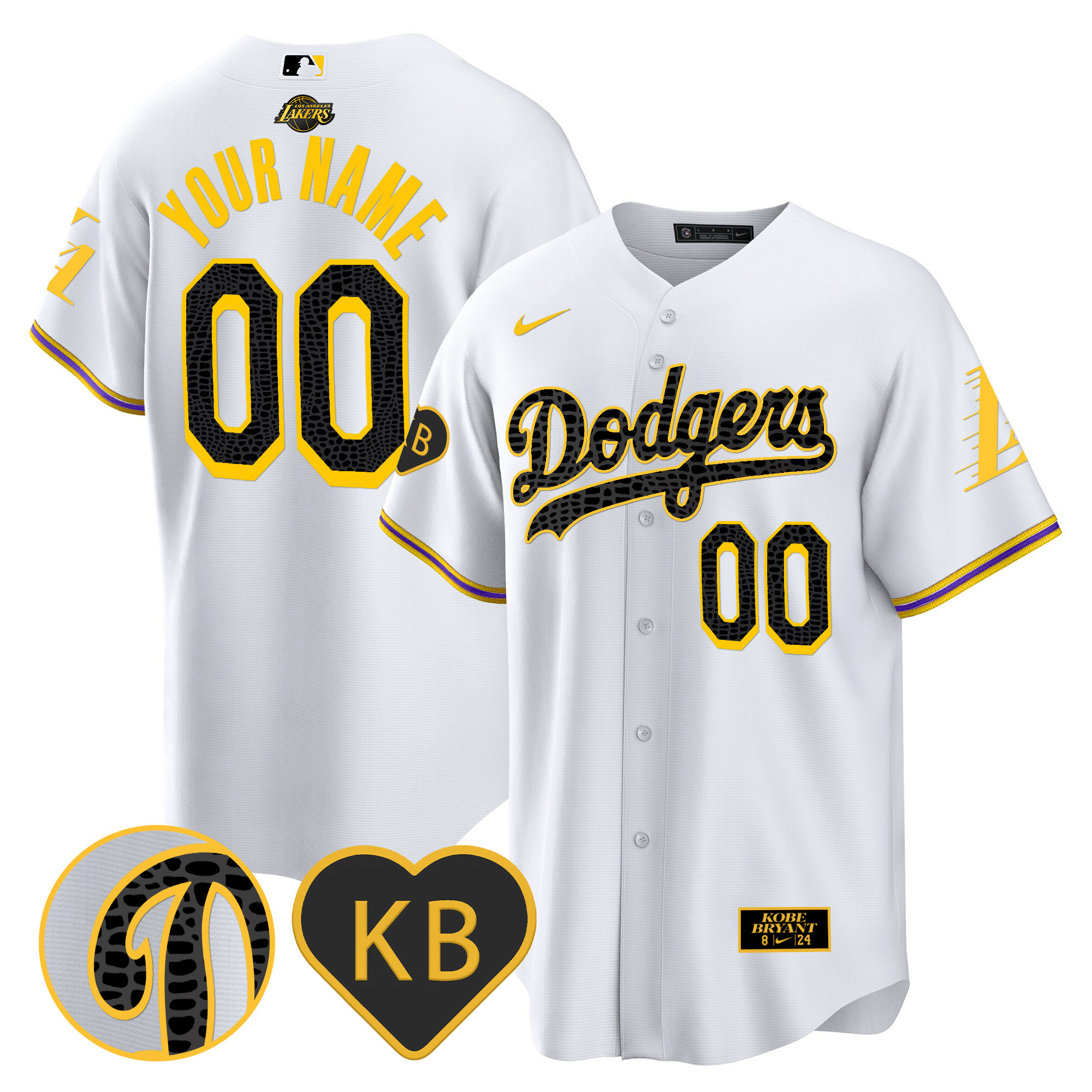 Dodgers 2024 Mamba Baseball Custom Jersey - All Stitched - Image 2