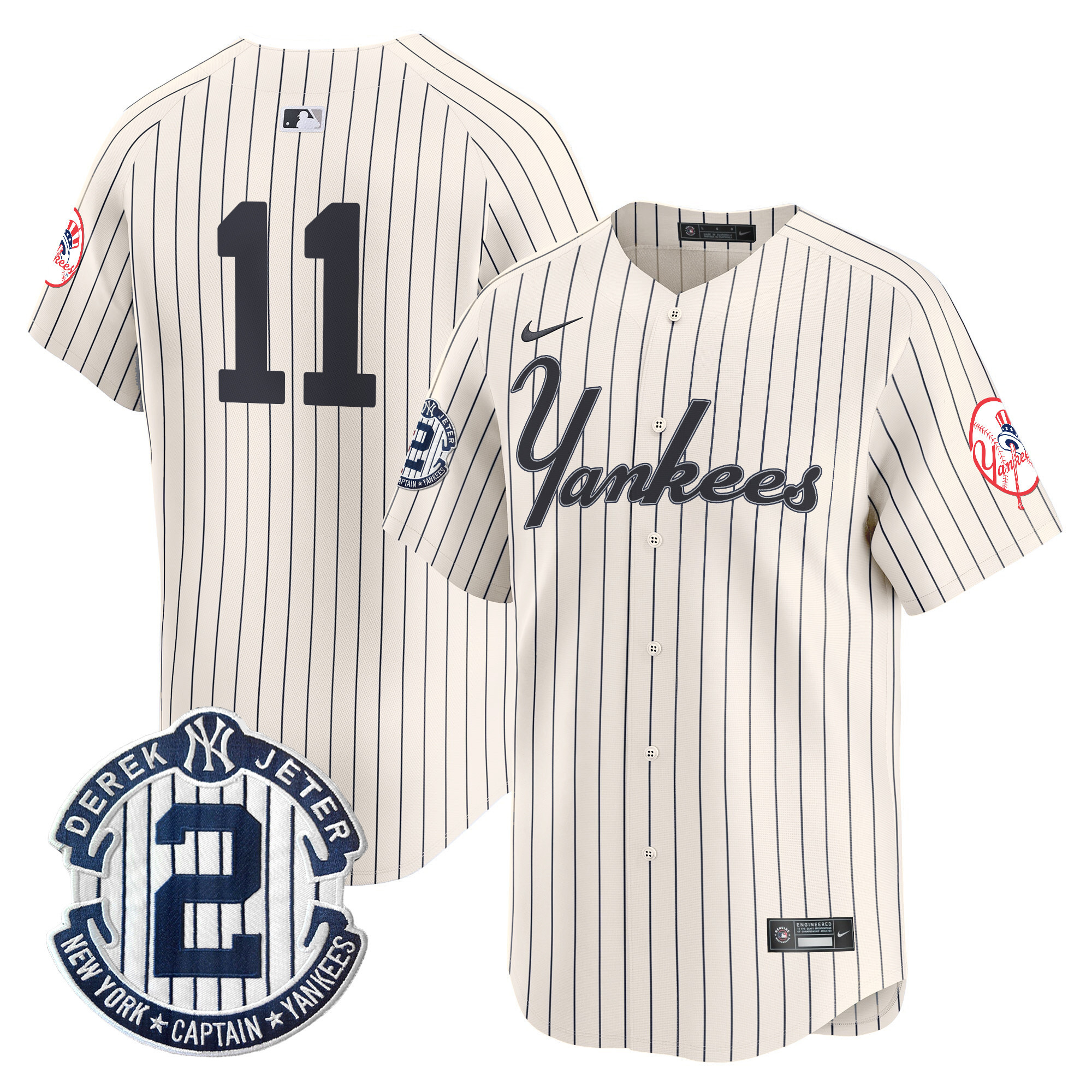 Men's Yankees Throwback Vapor Premier Limited Jersey V2 - All Stitched - Image 2