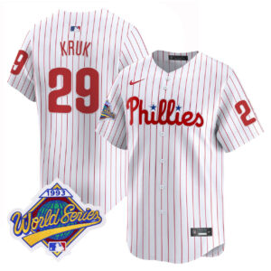 John Kruk Philadelphia Phillies Pinstripe 1993 World Series Vapor Jersey - All Stitched