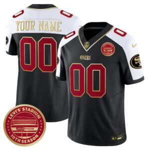 49ers Levi's Stadium 10th Season Patch Vapor Limited Custom Jersey - All Stitched
