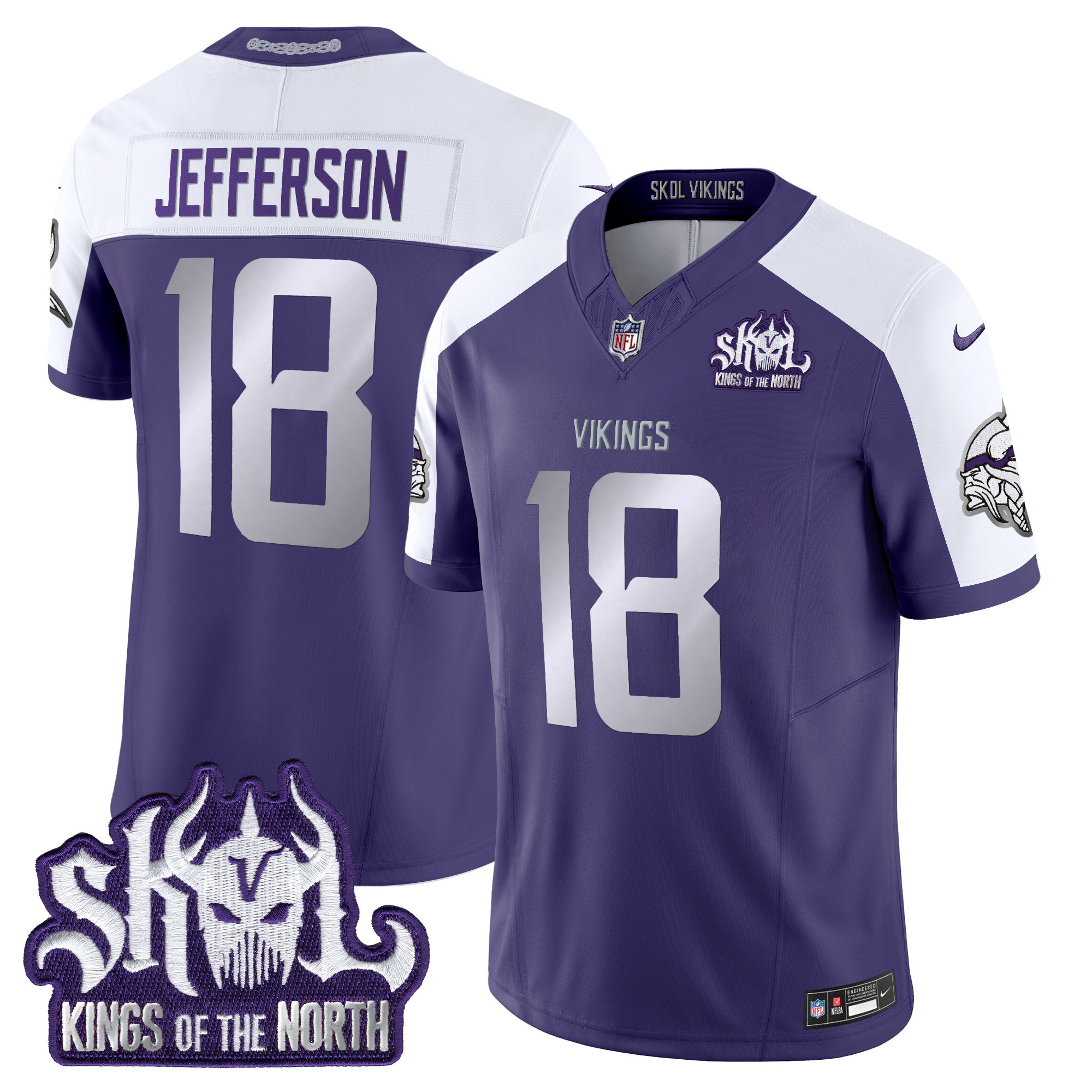 Men's Minnesota Vikings 2025 Winter Warrior Skol Patch Vapor Limited Jersey - All Stitched - Image 30