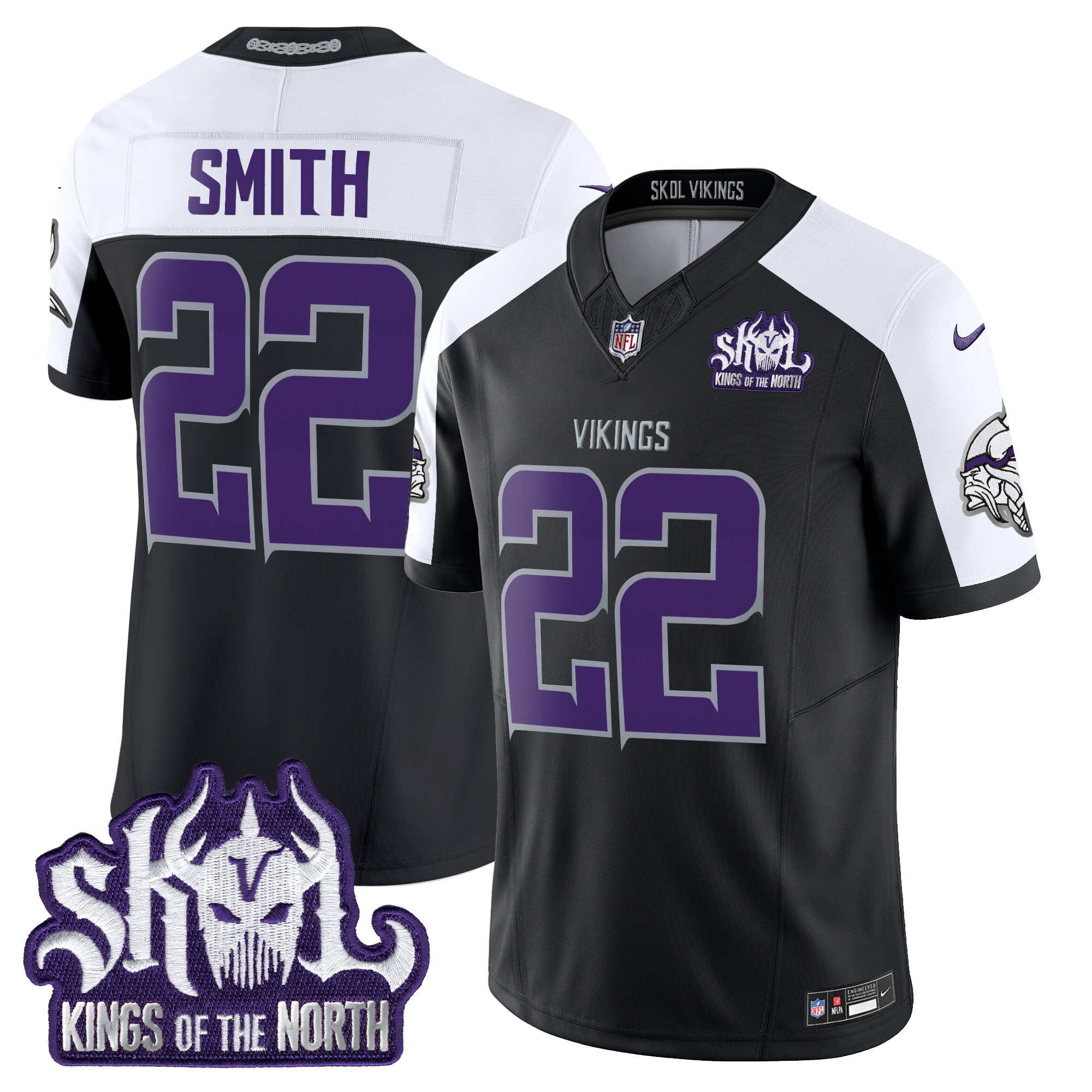 Men's Minnesota Vikings 2025 Winter Warrior Skol Patch Vapor Limited Jersey - All Stitched - Image 25