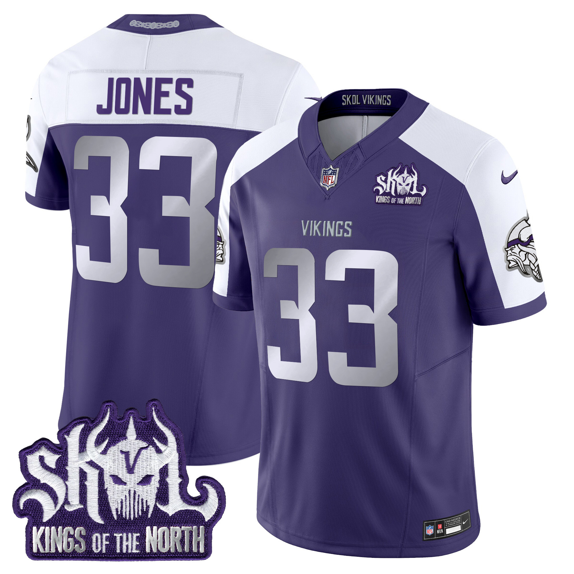 Men's Minnesota Vikings 2025 Winter Warrior Skol Patch Vapor Limited Jersey - All Stitched - Image 32