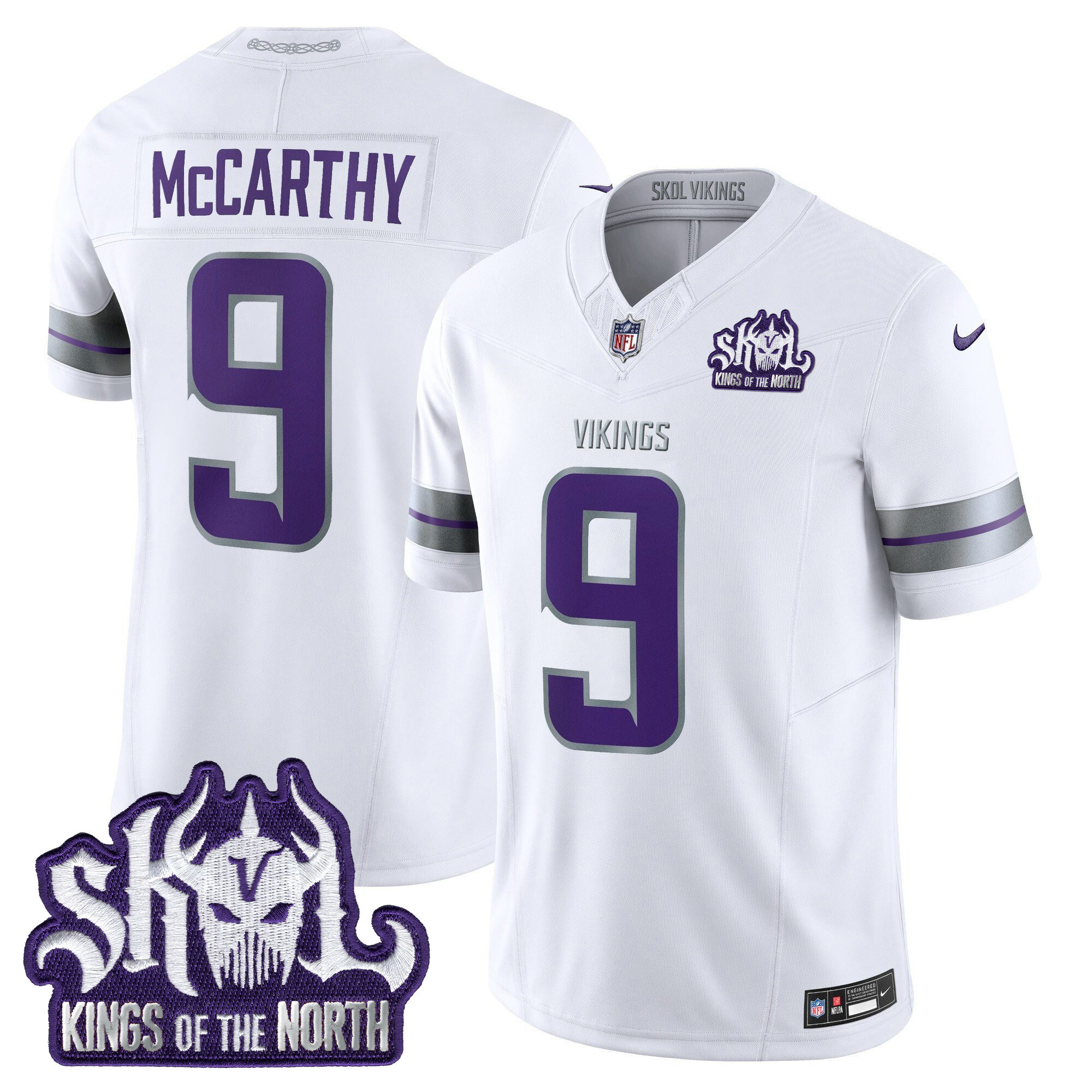 Men's Minnesota Vikings 2025 Winter Warrior Skol Patch Vapor Limited Jersey - All Stitched - Image 10