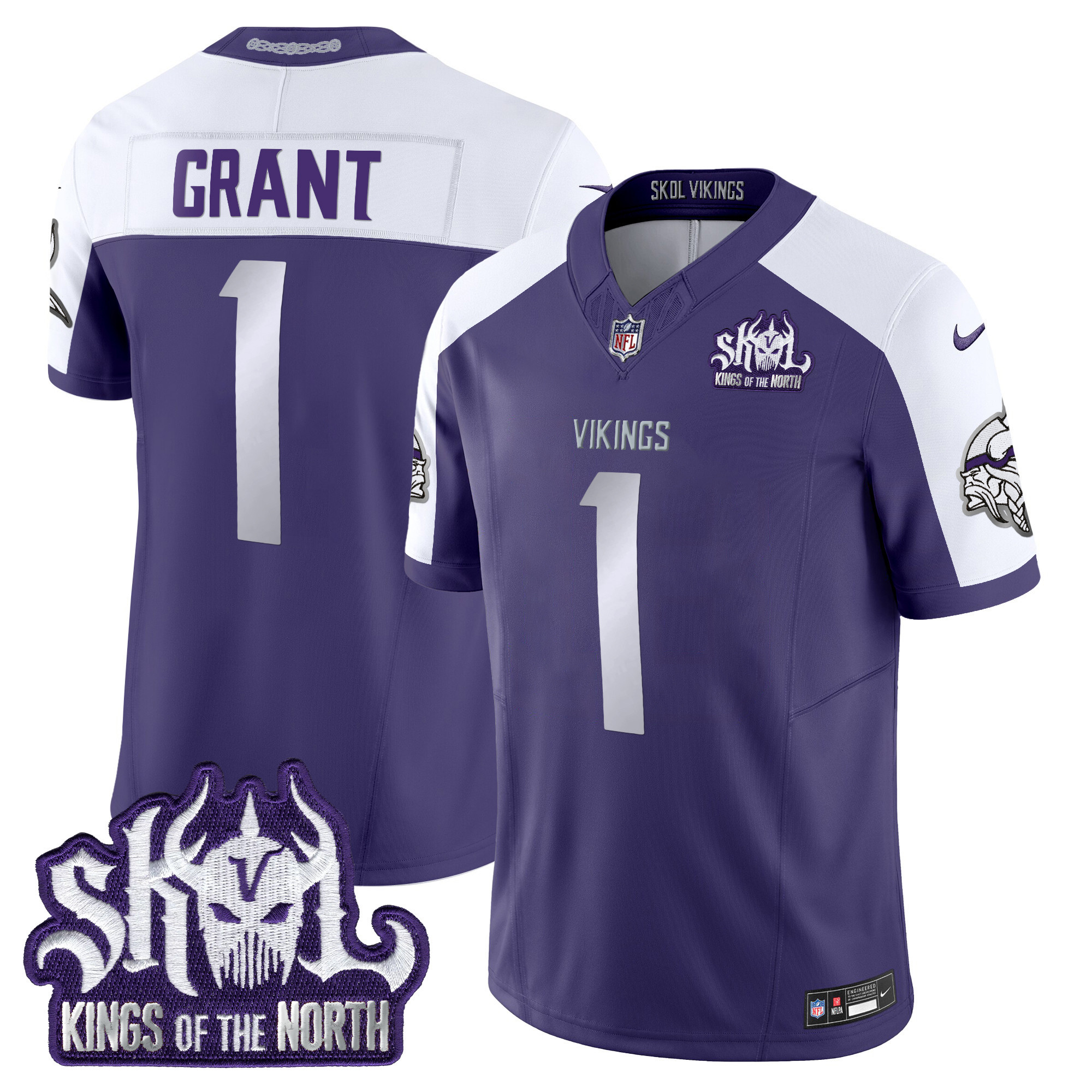 Men's Minnesota Vikings 2025 Winter Warrior Skol Patch Vapor Limited Jersey - All Stitched - Image 33