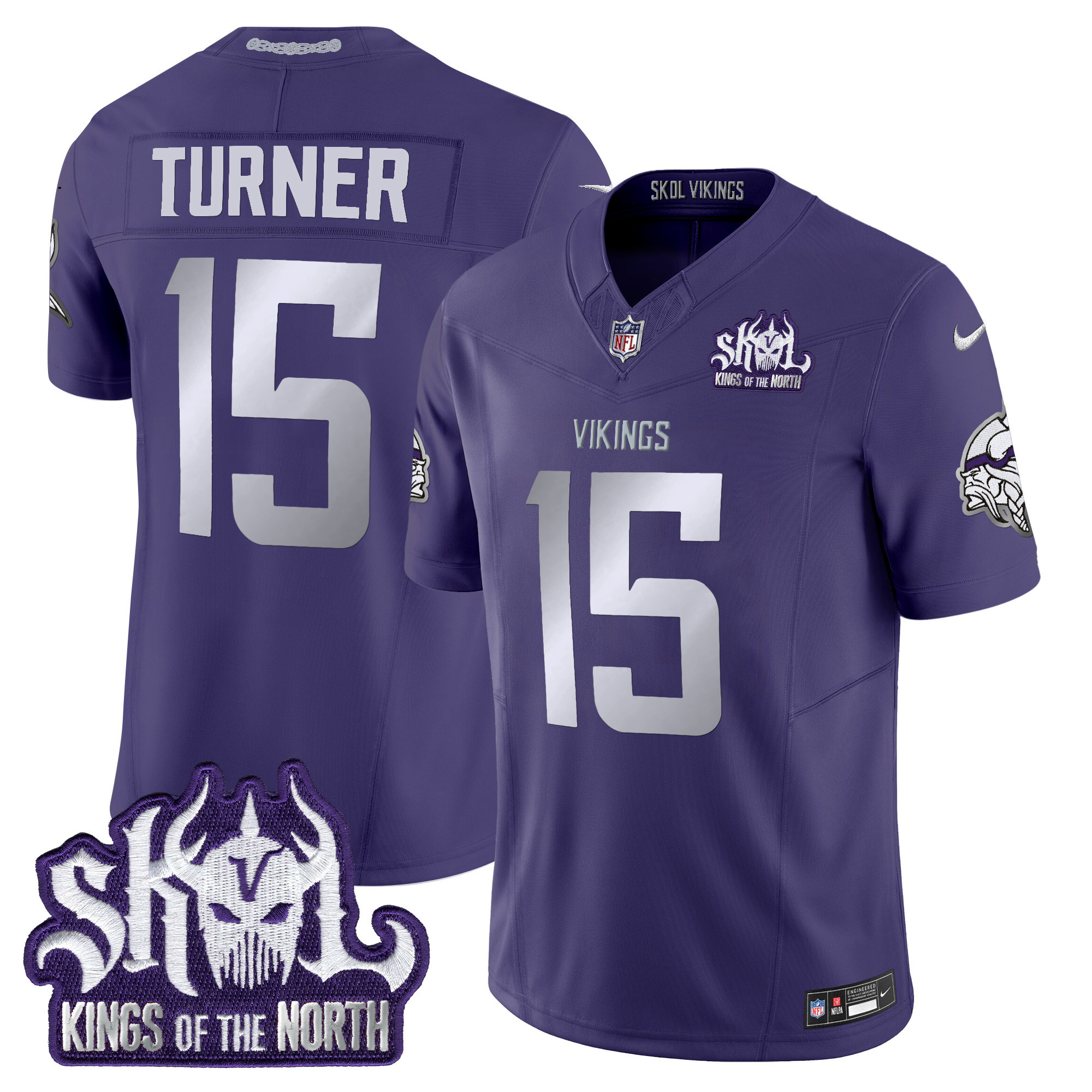 Men's Minnesota Vikings 2025 Winter Warrior Skol Patch Vapor Limited Jersey - All Stitched - Image 40