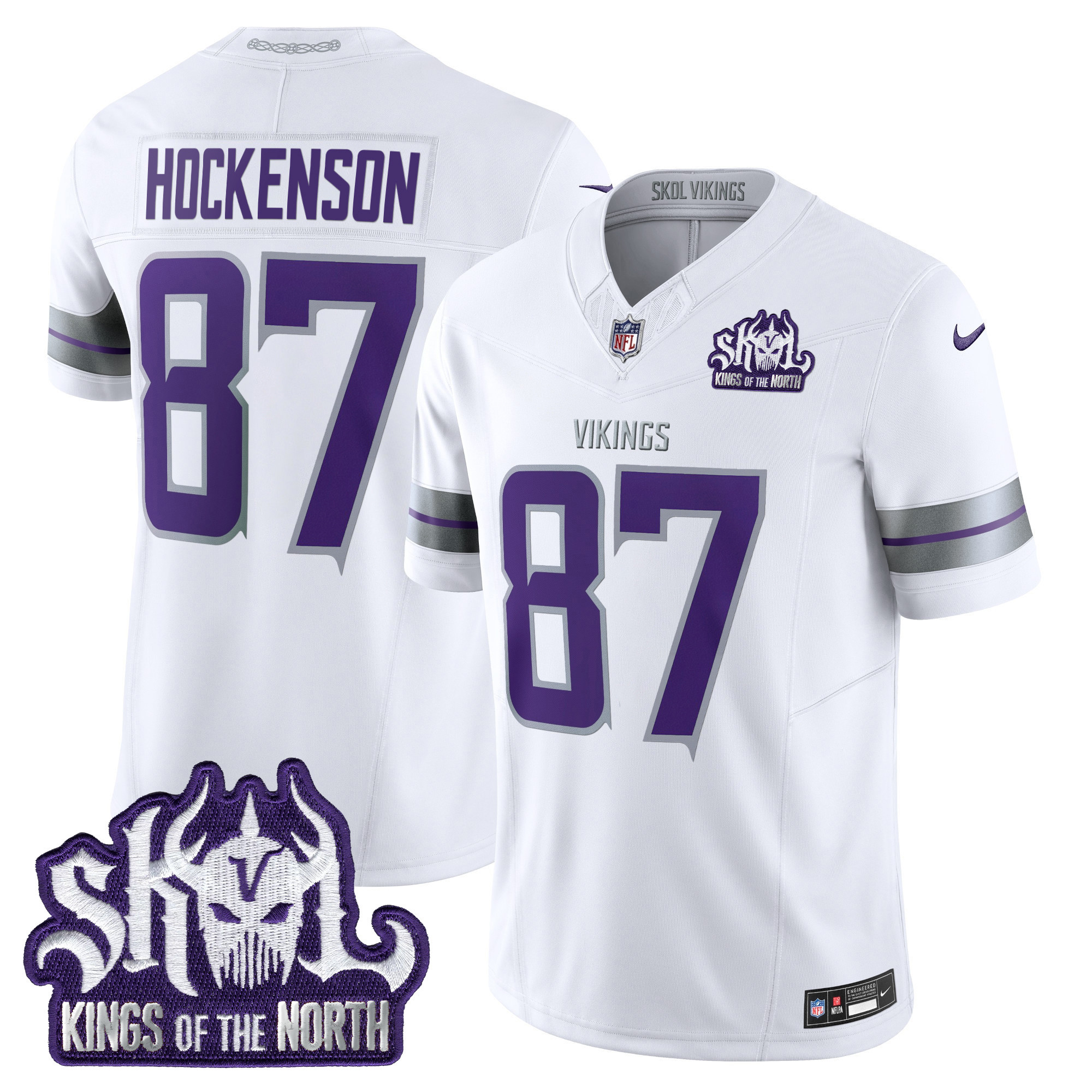 Men's Minnesota Vikings 2025 Winter Warrior Skol Patch Vapor Limited Jersey - All Stitched - Image 17