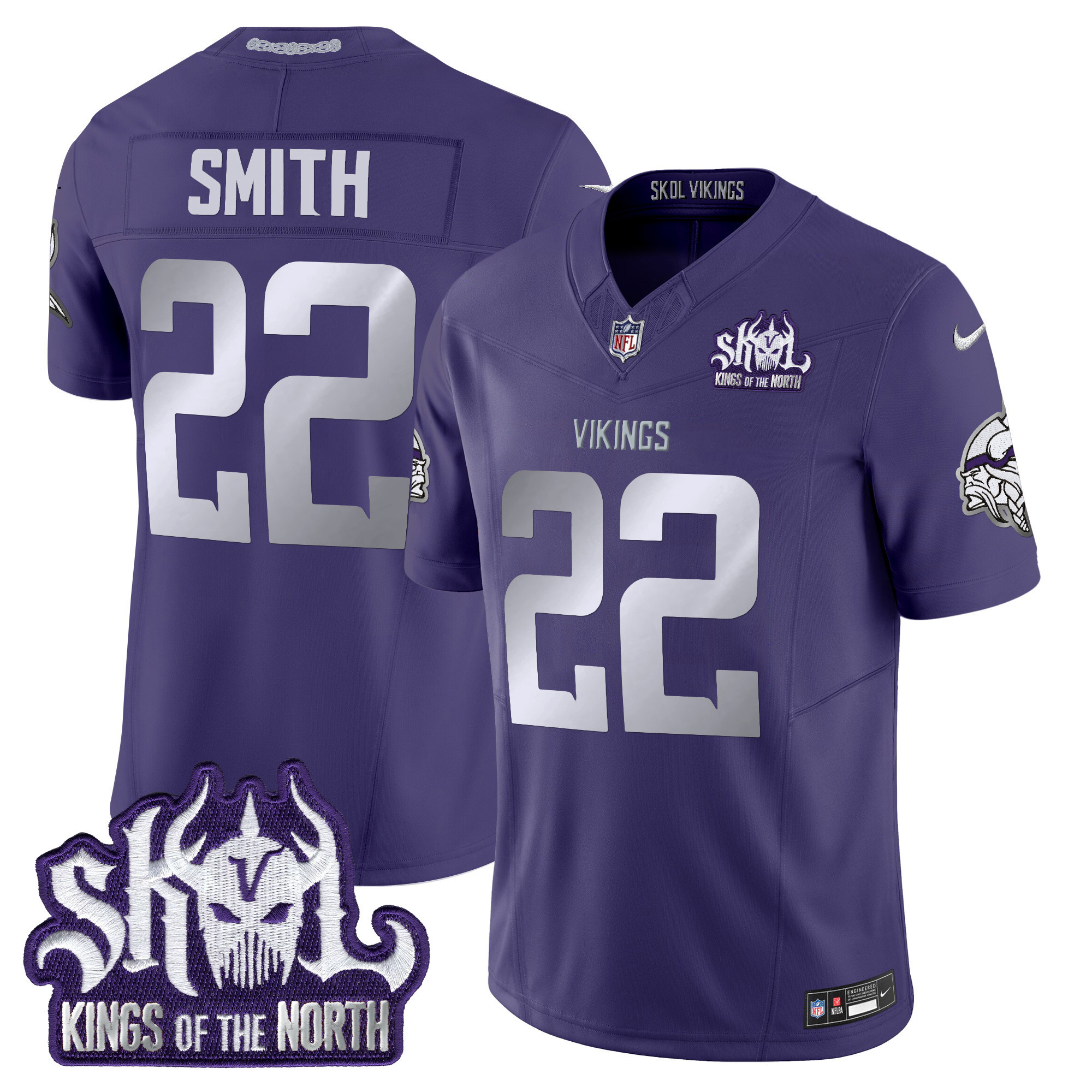 Men's Minnesota Vikings 2025 Winter Warrior Skol Patch Vapor Limited Jersey - All Stitched - Image 43