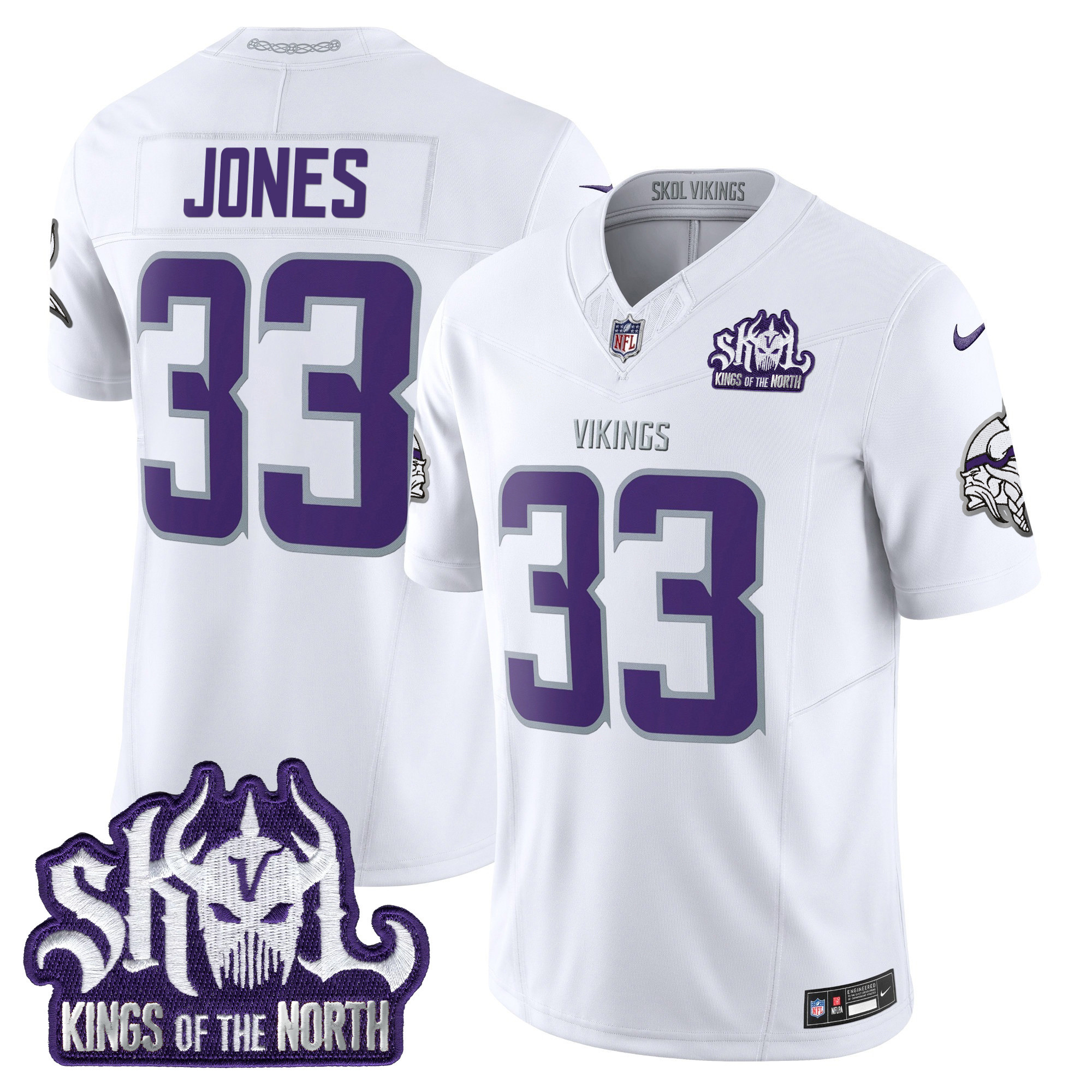 Men's Minnesota Vikings 2025 Winter Warrior Skol Patch Vapor Limited Jersey - All Stitched - Image 5