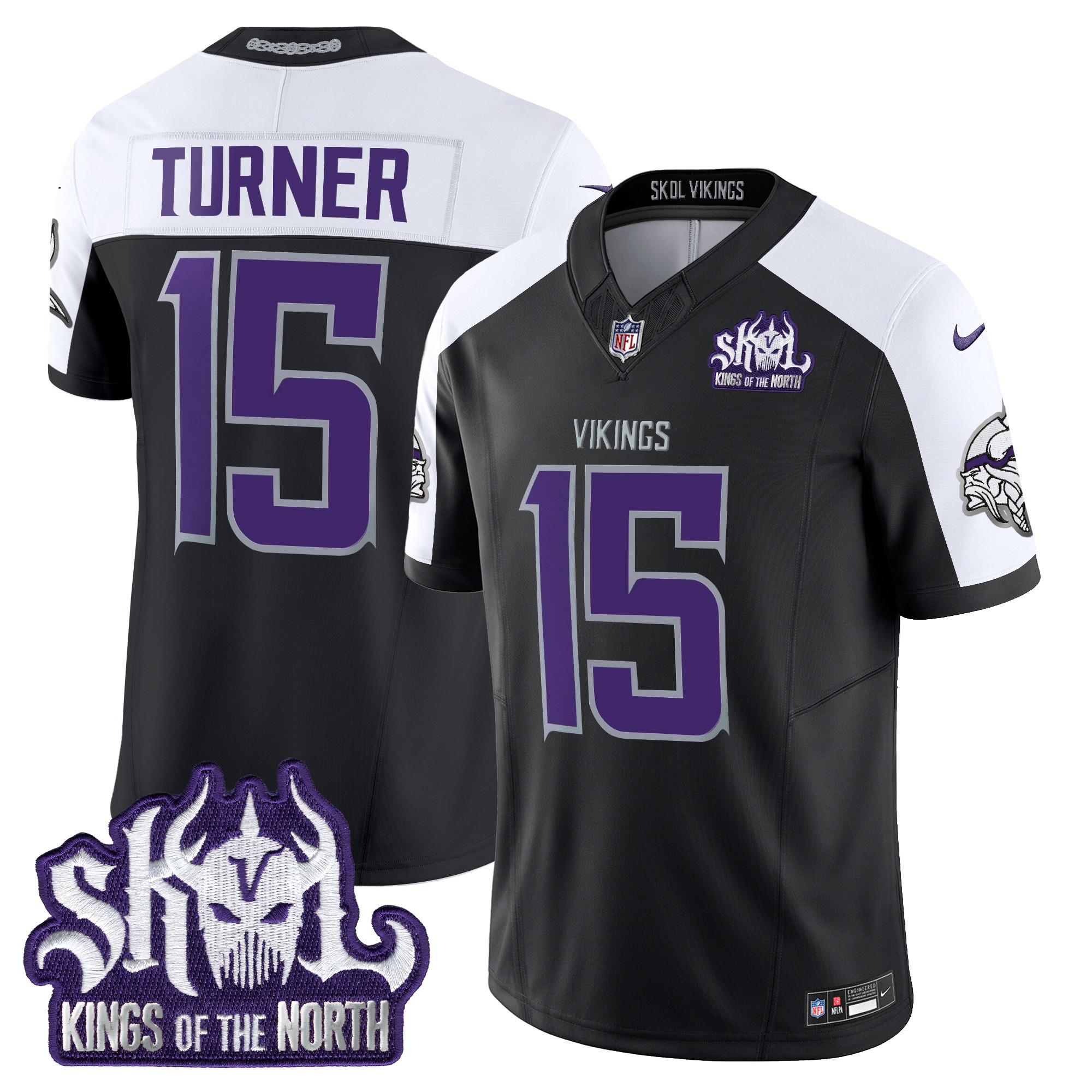 Men's Minnesota Vikings 2025 Winter Warrior Skol Patch Vapor Limited Jersey - All Stitched - Image 22