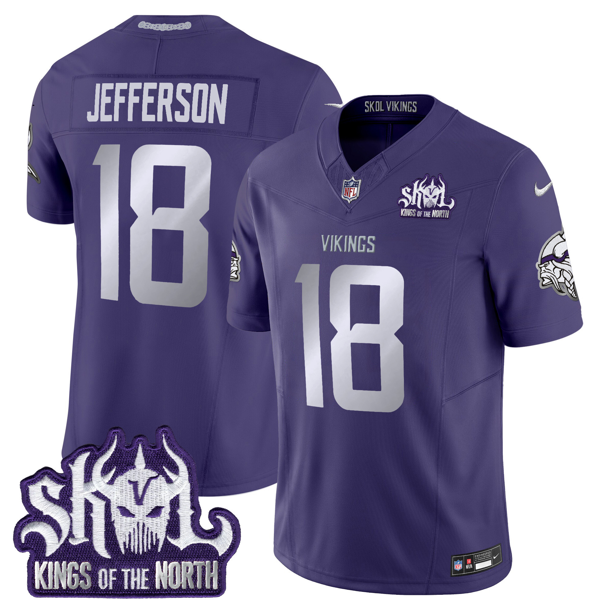 Men's Minnesota Vikings 2025 Winter Warrior Skol Patch Vapor Limited Jersey - All Stitched - Image 39