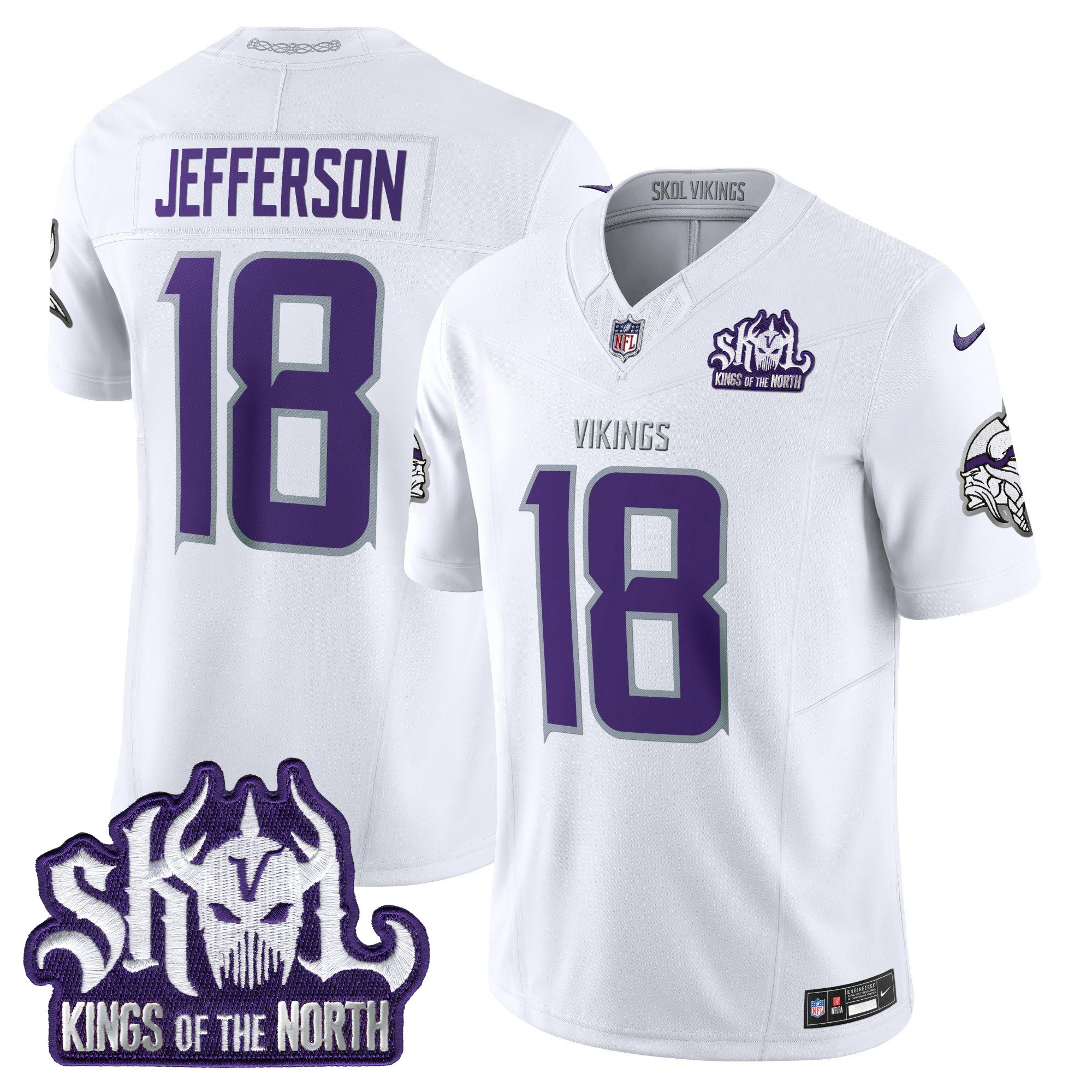 Men's Minnesota Vikings 2025 Winter Warrior Skol Patch Vapor Limited Jersey - All Stitched - Image 3