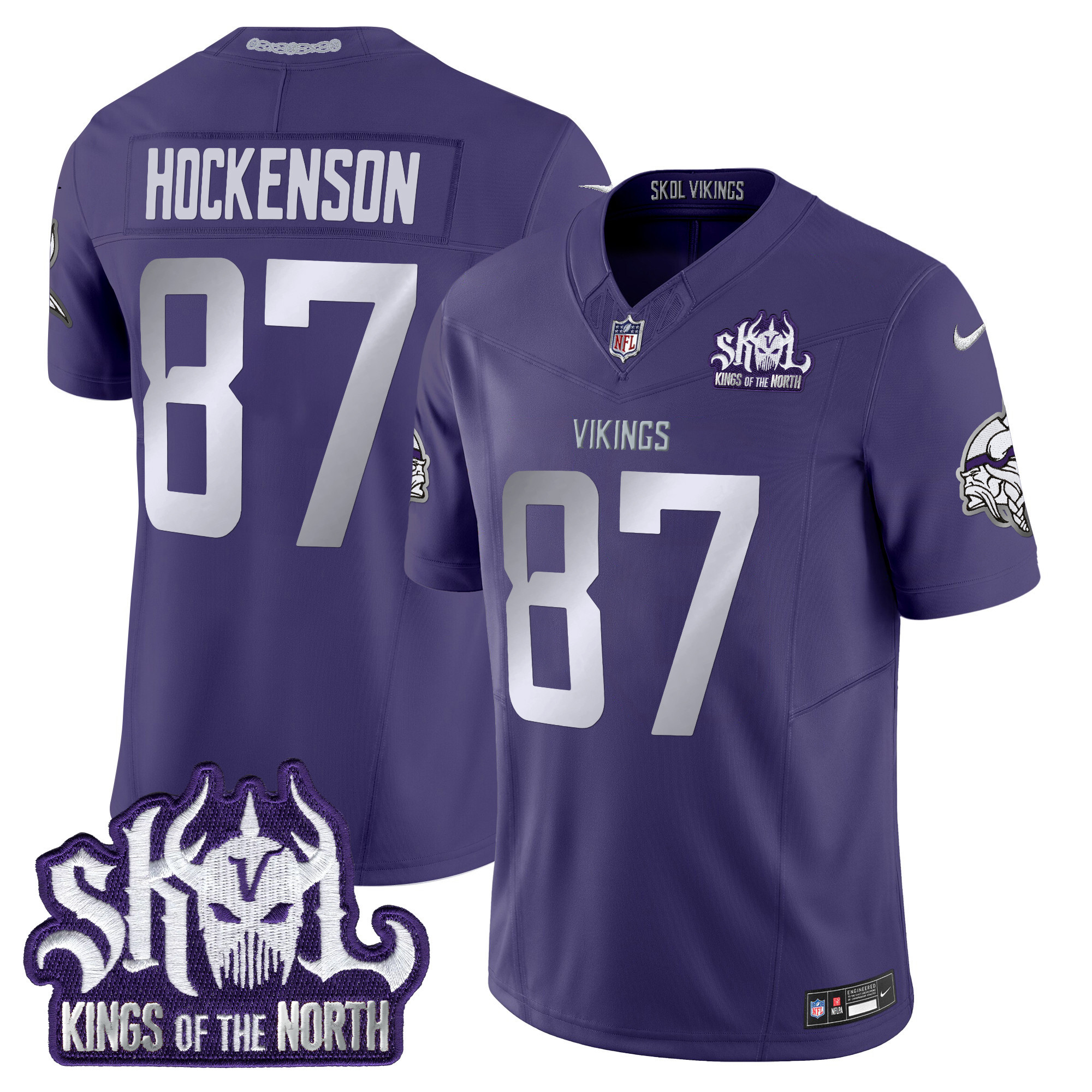 Men's Minnesota Vikings 2025 Winter Warrior Skol Patch Vapor Limited Jersey - All Stitched - Image 44