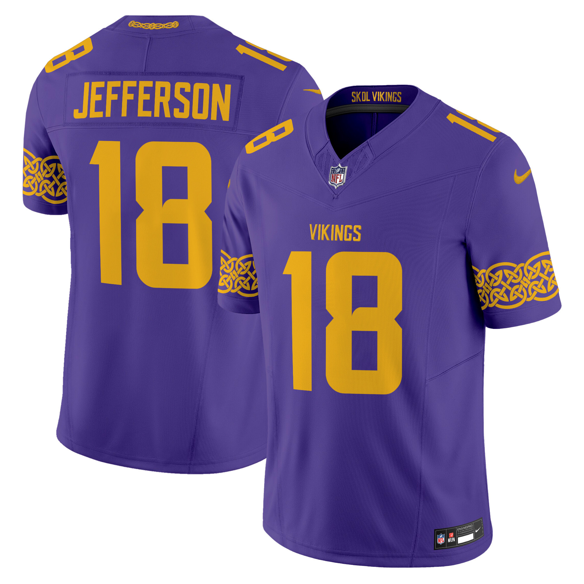 Men's Minnesota Vikings Nordic Pattern Vapor Limited Jersey - All Stitched - Image 2