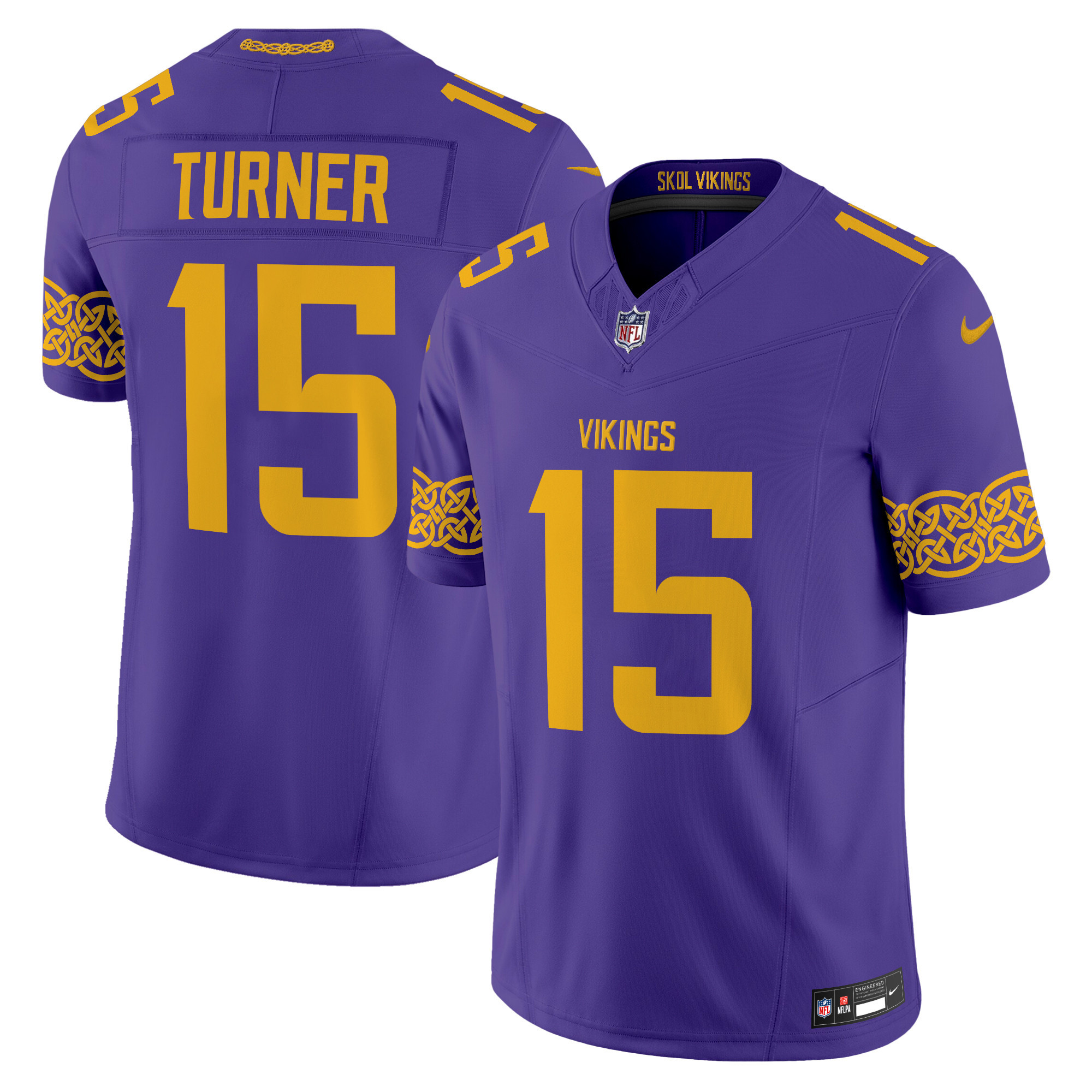 Men's Minnesota Vikings Nordic Pattern Vapor Limited Jersey - All Stitched - Image 3