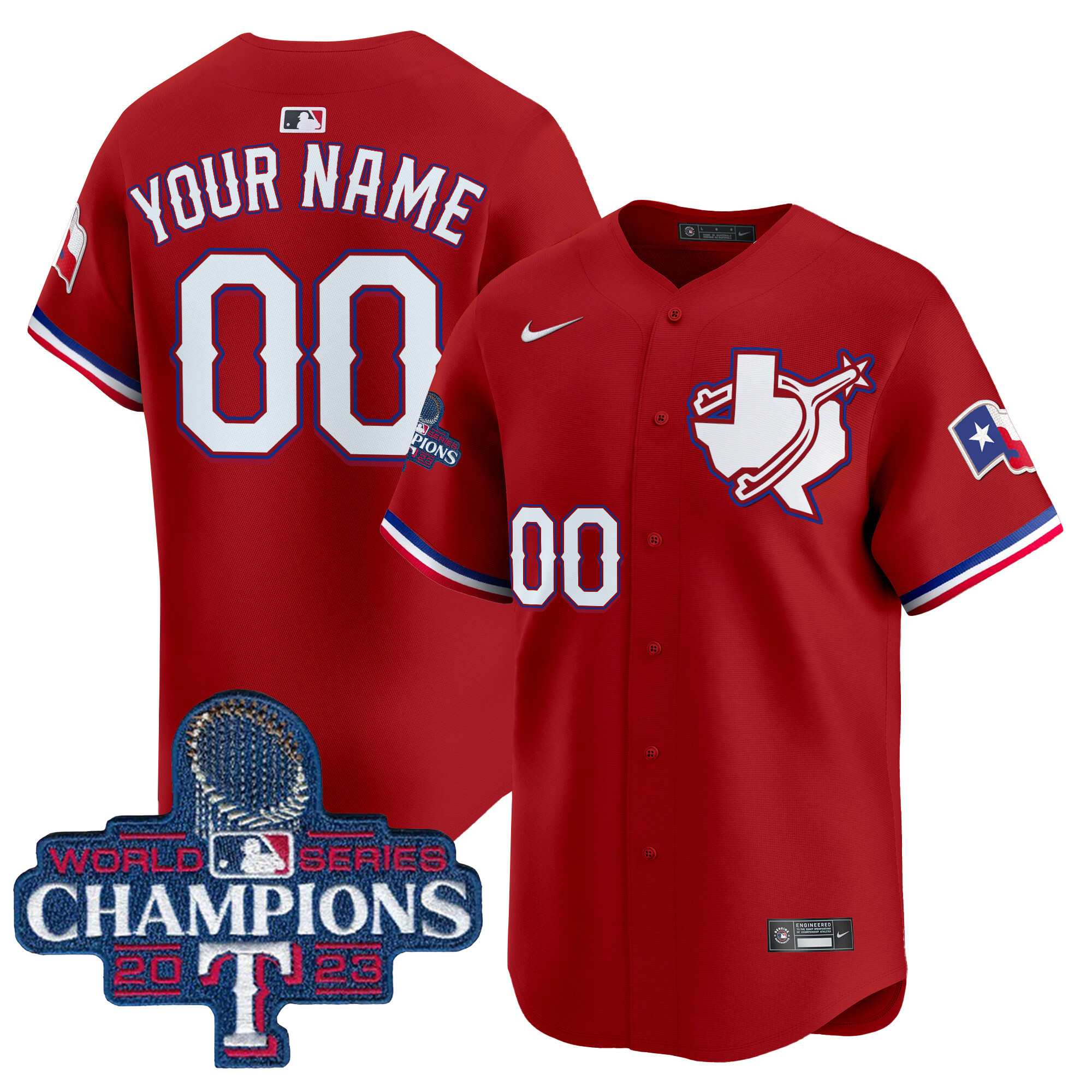 Texas Rangers World Series Champions Vapor Premier Limited Custom Jersey V3 - All Stitched - Image 4