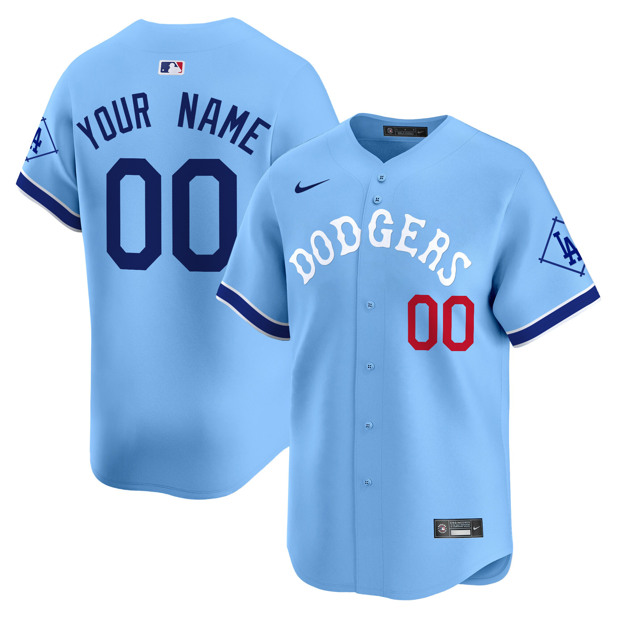 Dodgers Tribute Vapor Premier Limited Custom Jersey - All Stitched