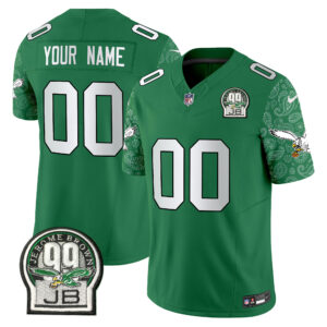 Eagles Kelly Green Vapor Limited Custom Jersey V4 - All Stitched