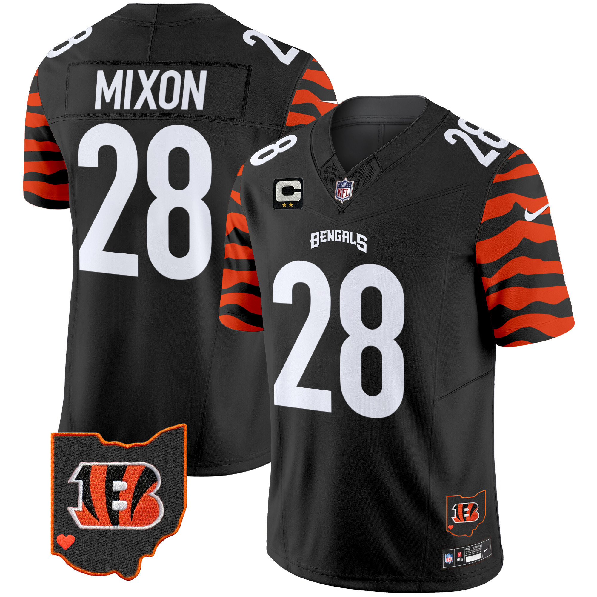 Men's Bengals Stripes Vapor Limited Jersey - All Stitched - Image 11
