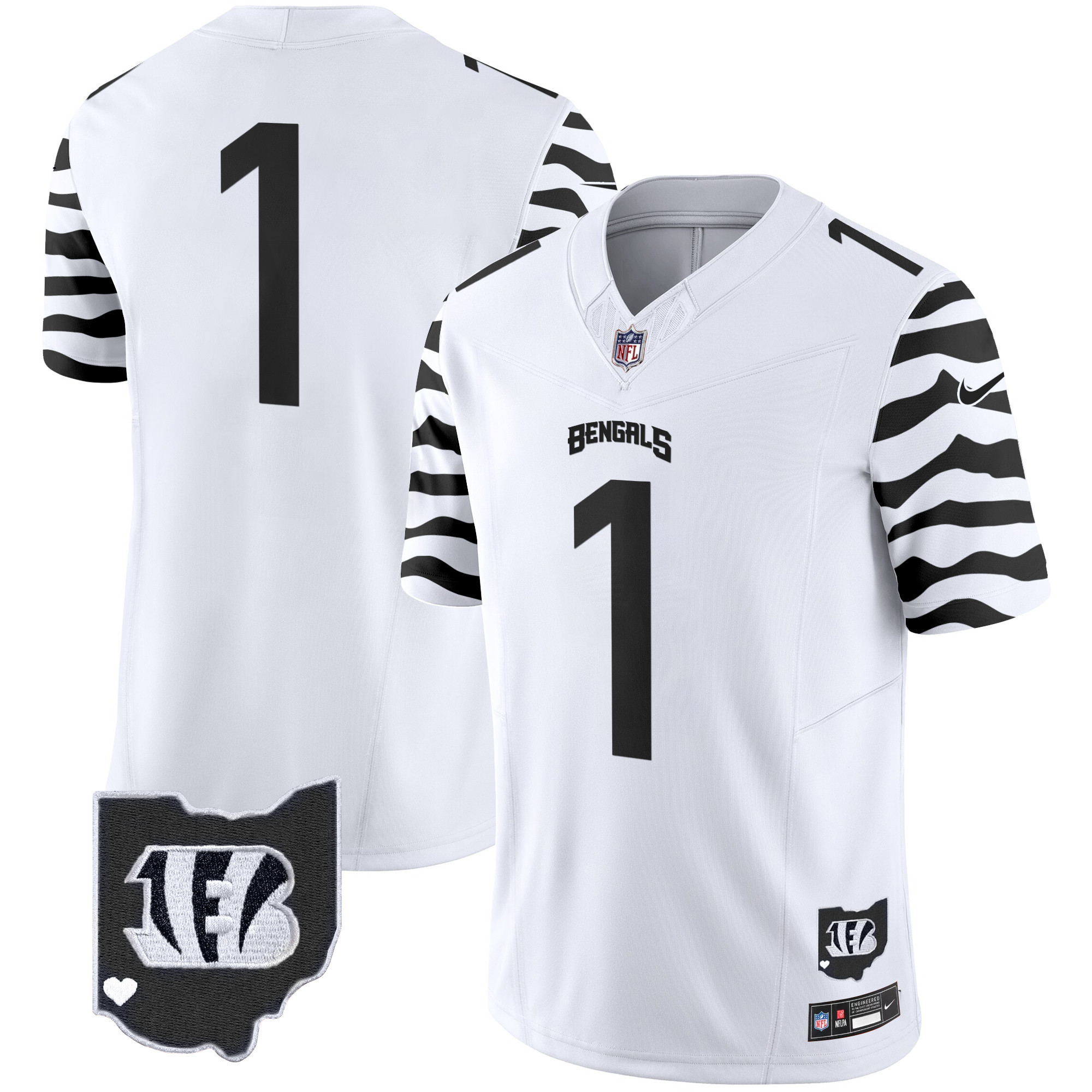 Men's Bengals Stripes Vapor Limited Jersey - All Stitched - Image 7