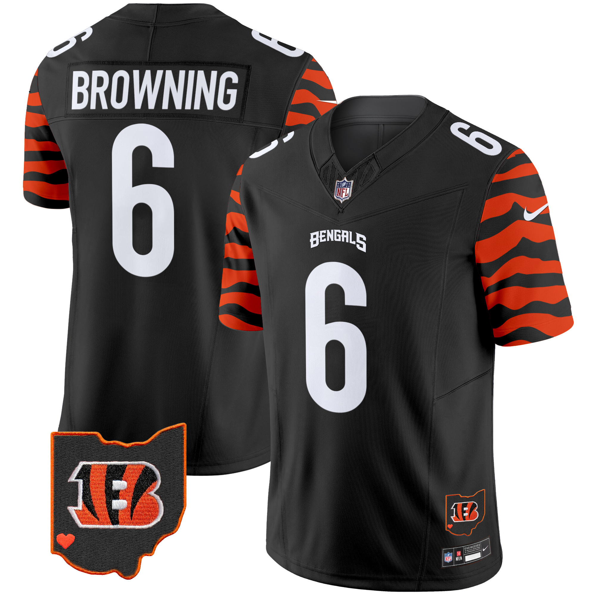 Men's Bengals Stripes Vapor Limited Jersey - All Stitched - Image 13