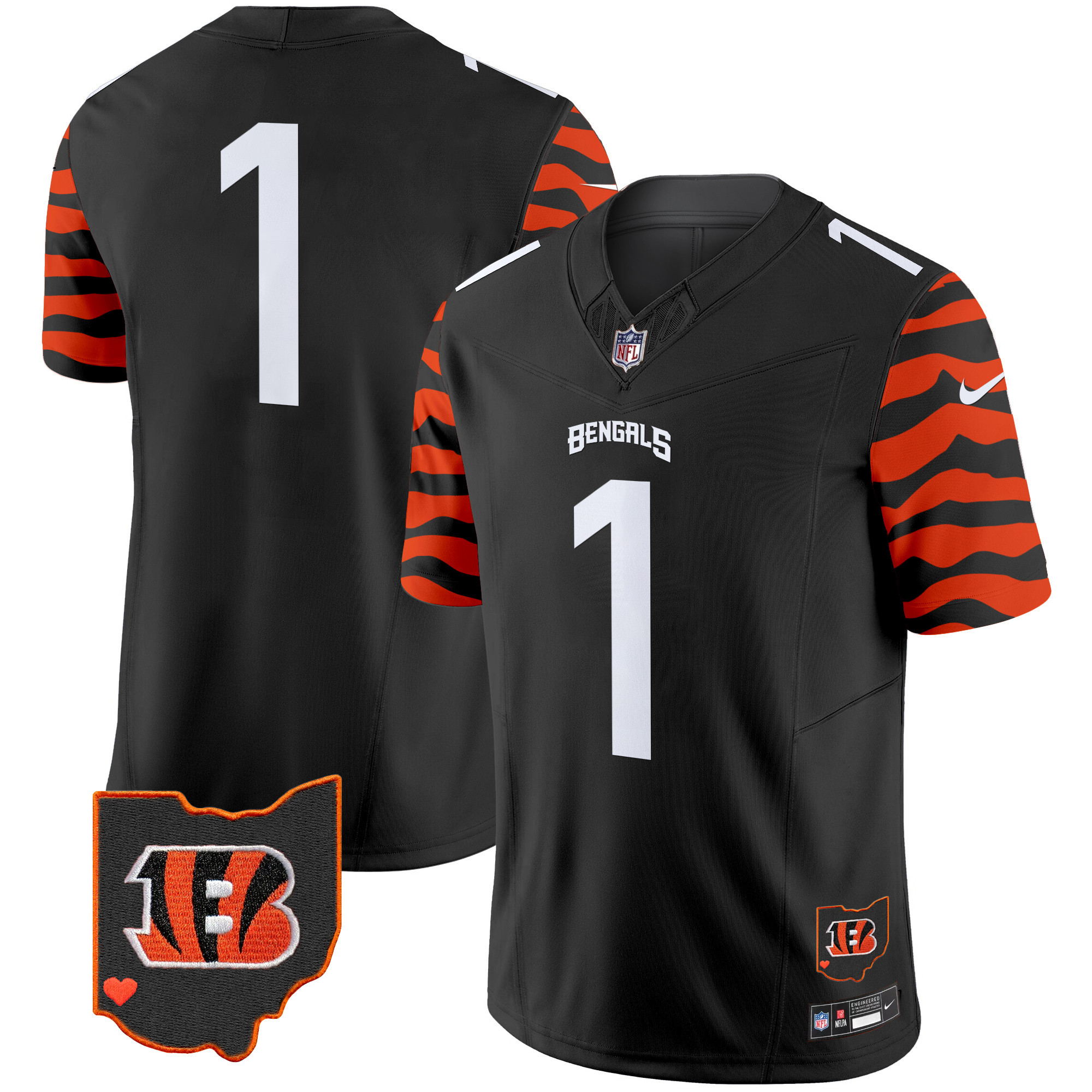Men's Bengals Stripes Vapor Limited Jersey - All Stitched - Image 14