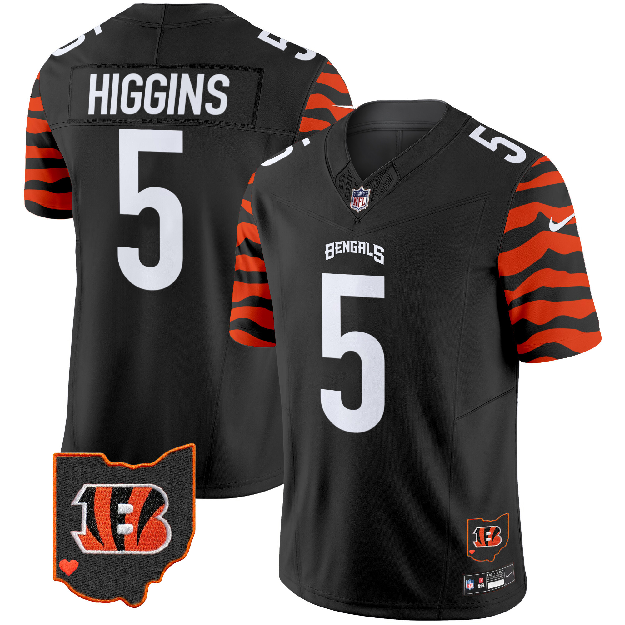 Men's Bengals Stripes Vapor Limited Jersey - All Stitched - Image 12