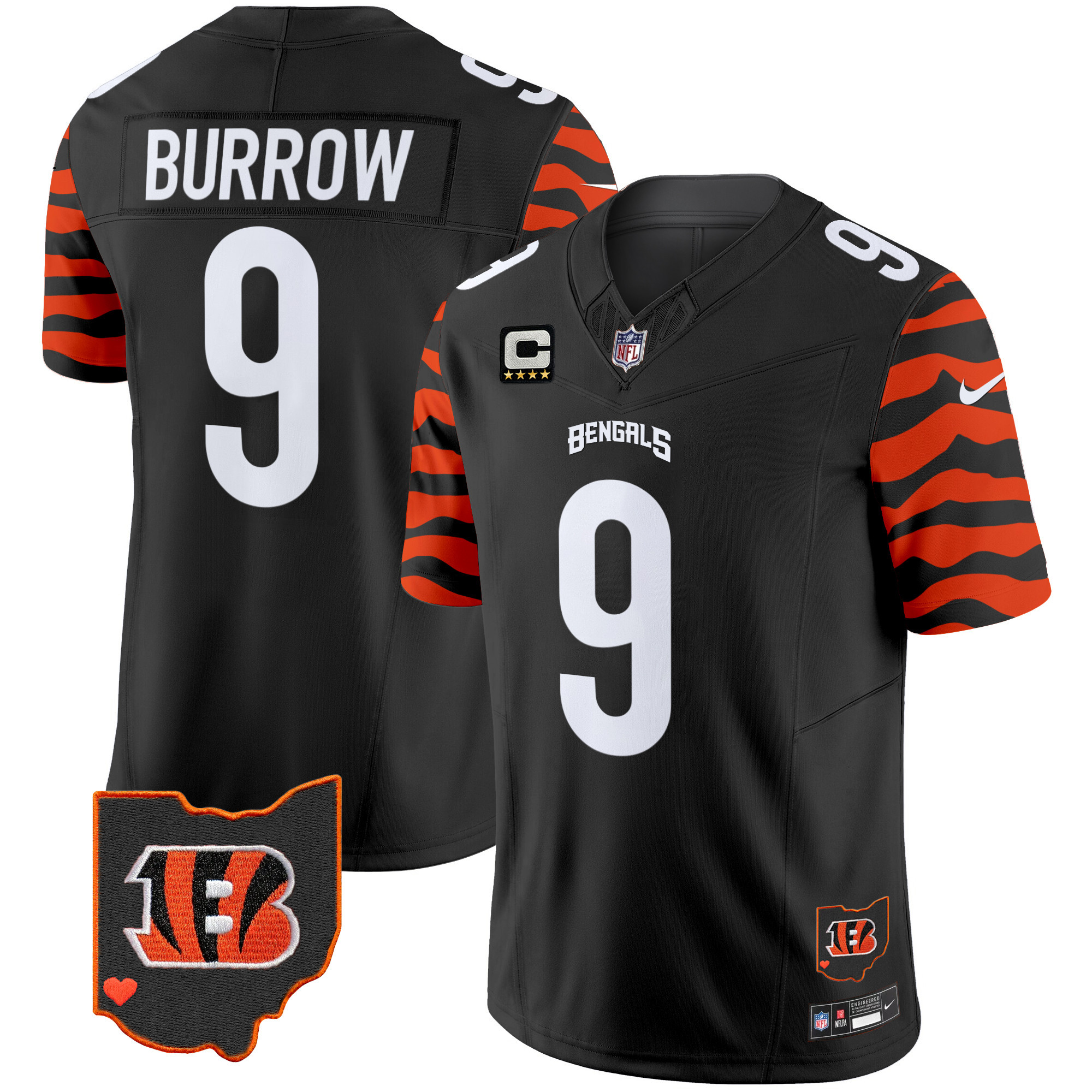 Men's Bengals Stripes Vapor Limited Jersey - All Stitched - Image 8