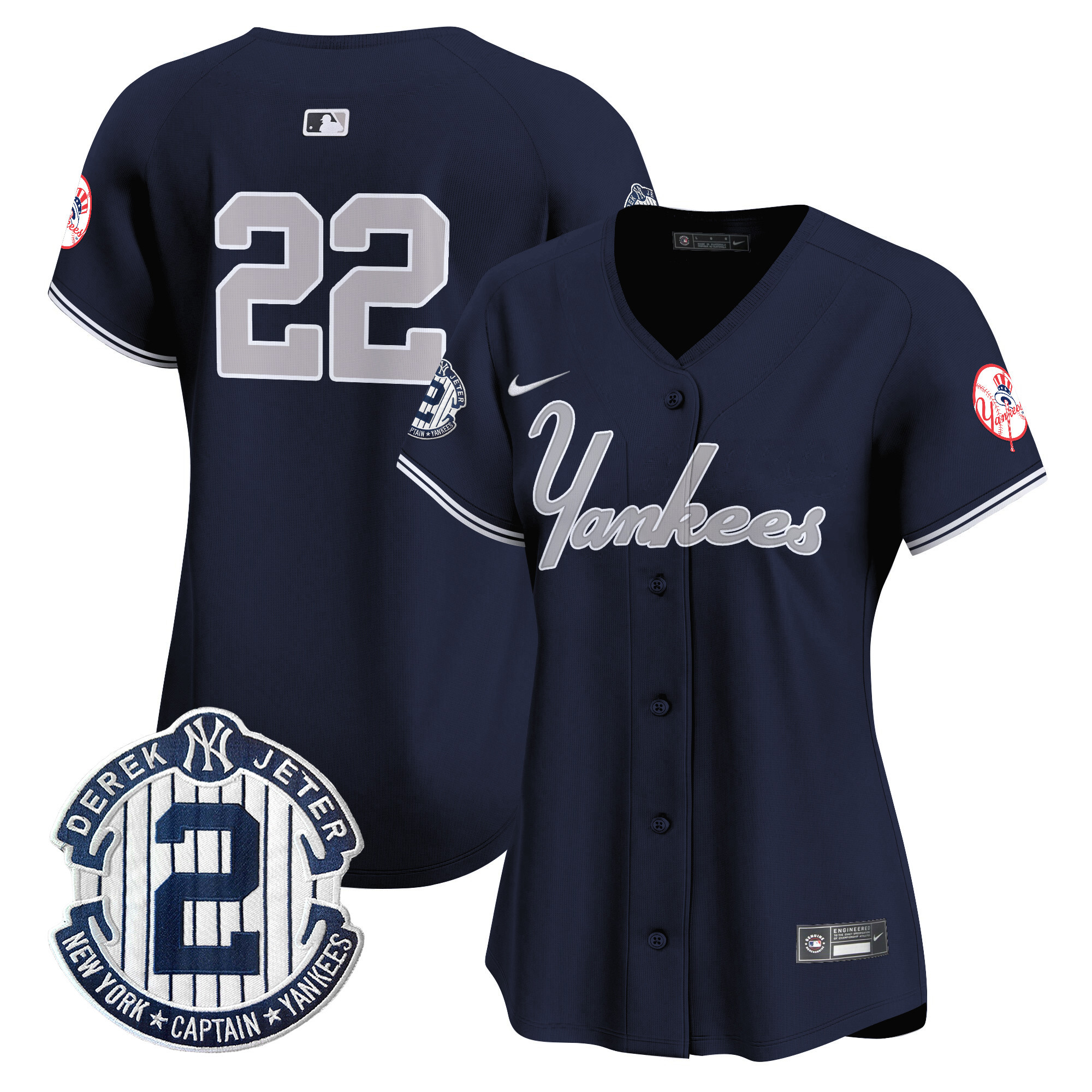 Women's Yankees Throwback Vapor Premier Limited Jersey V2 - All Stitched - Image 30