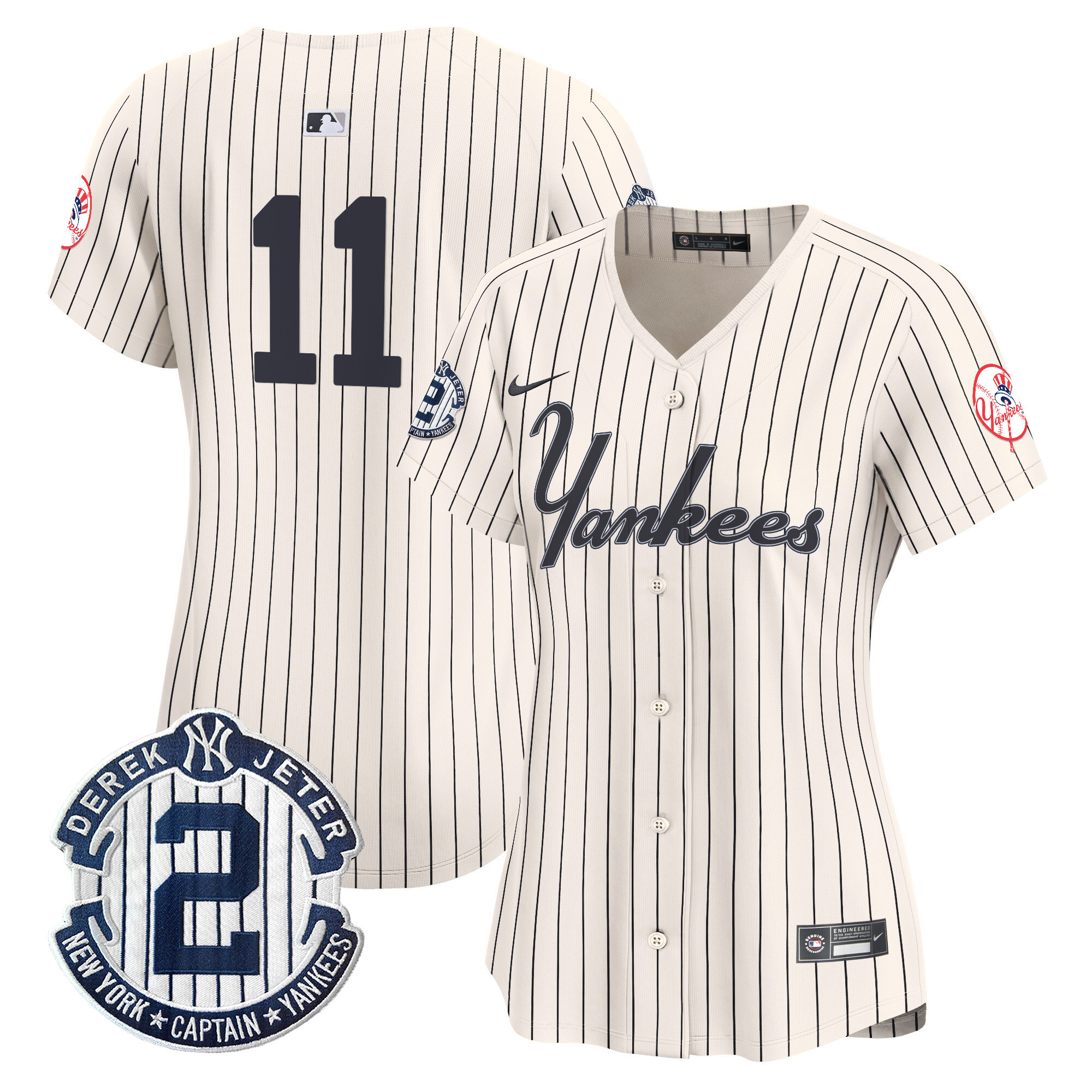 Women's Yankees Throwback Vapor Premier Limited Jersey V2 - All Stitched - Image 2