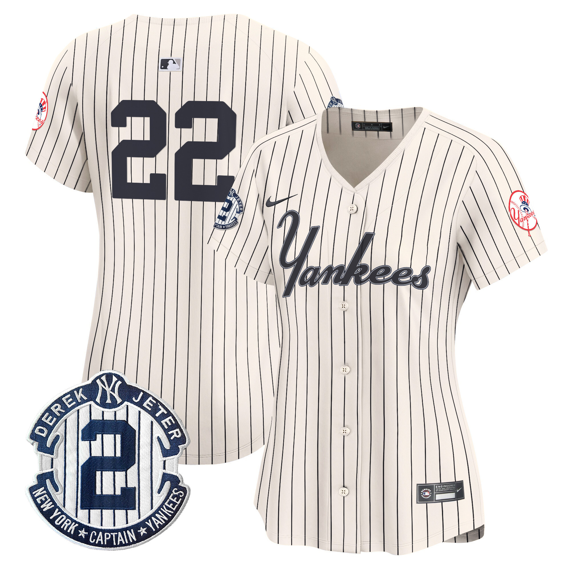 Women's Yankees Throwback Vapor Premier Limited Jersey V2 - All Stitched - Image 6