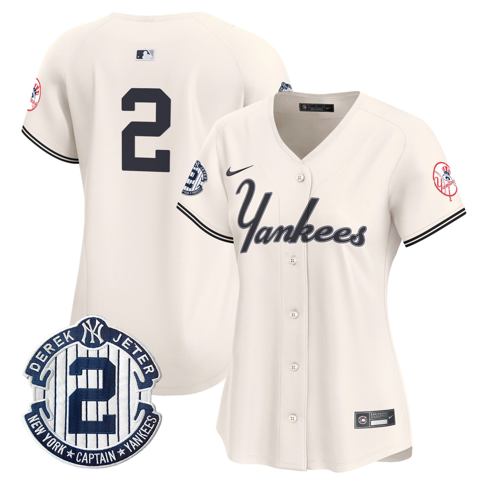 Women's Yankees Throwback Vapor Premier Limited Jersey V2 - All Stitched - Image 12