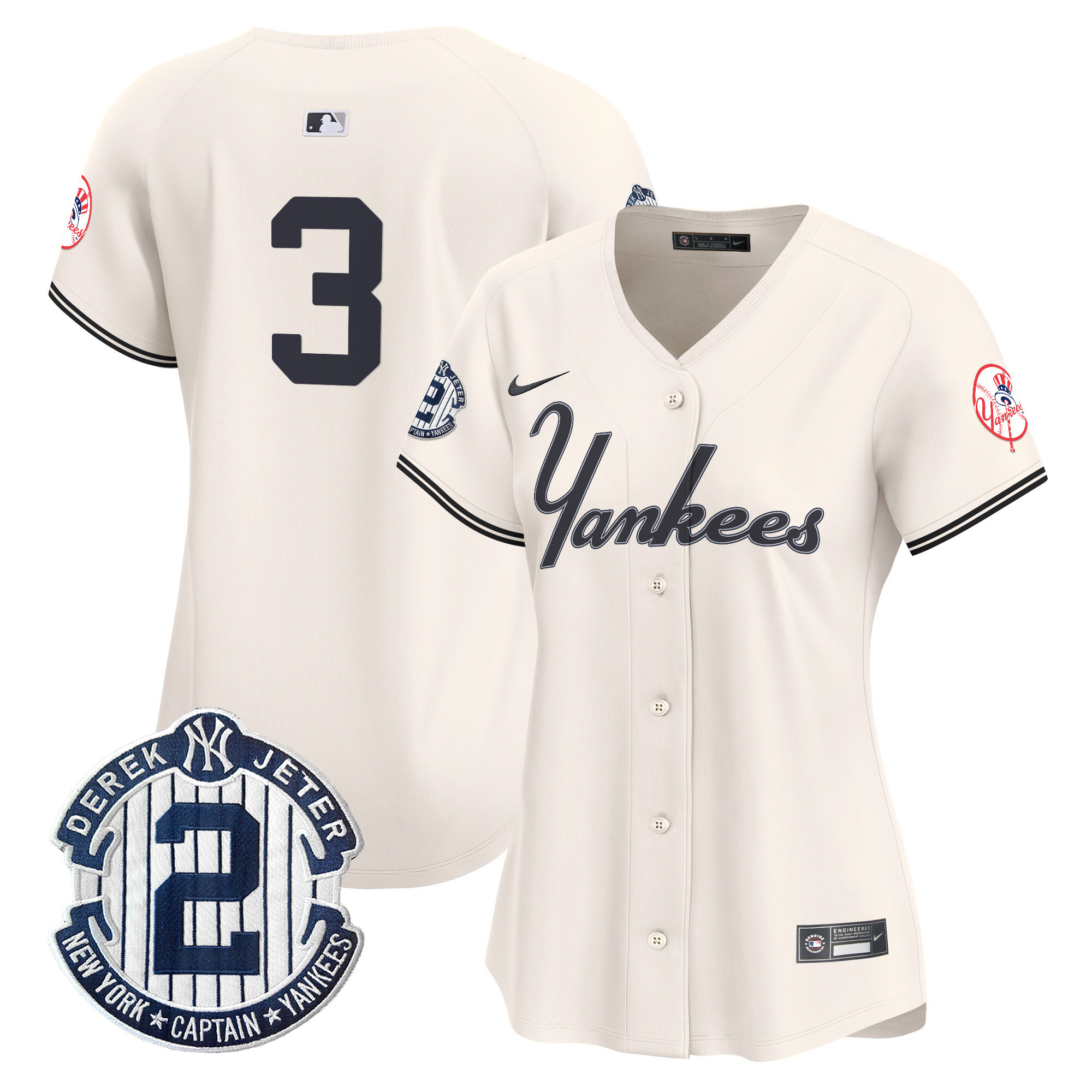 Women's Yankees Throwback Vapor Premier Limited Jersey V2 - All Stitched - Image 11