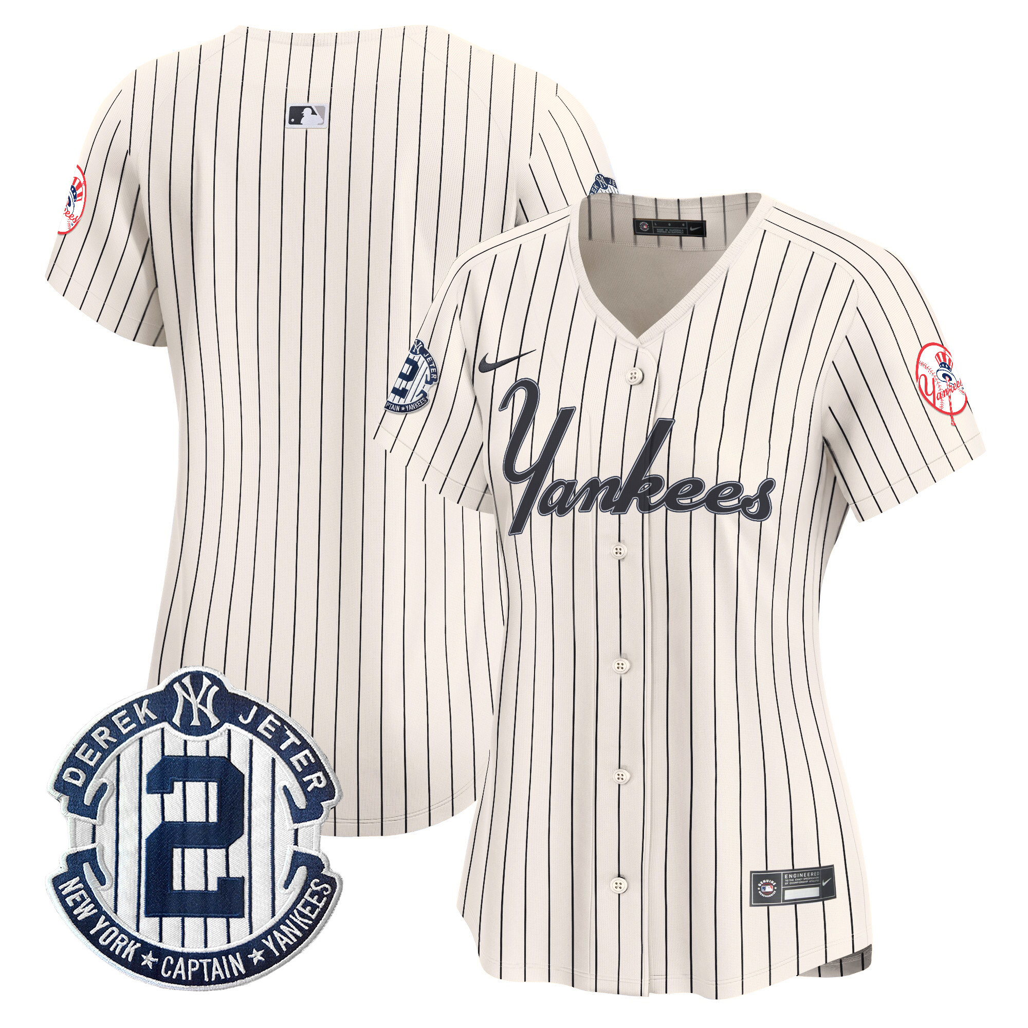 Women's Yankees Throwback Vapor Premier Limited Jersey V2 - All Stitched - Image 8