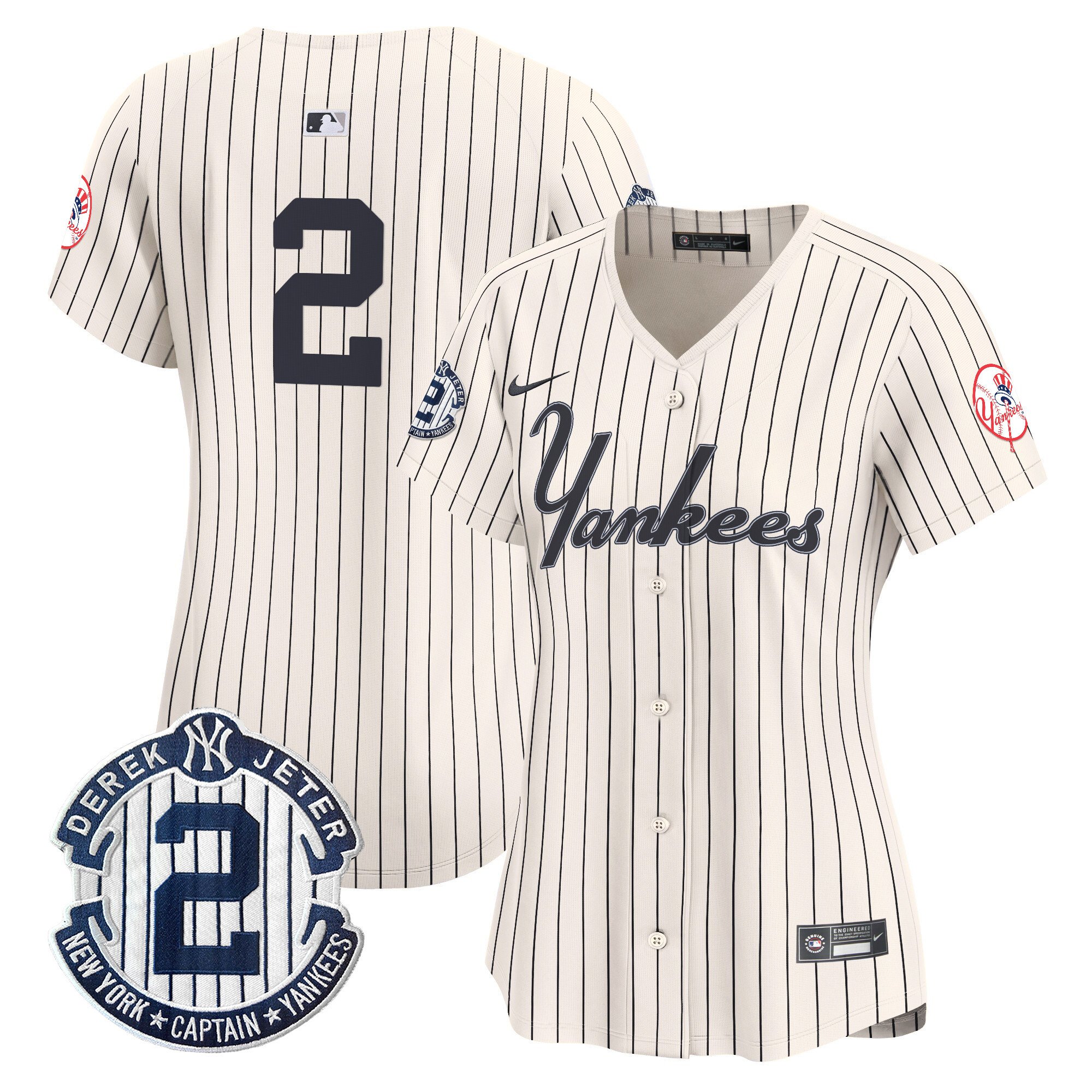 Women's Yankees Throwback Vapor Premier Limited Jersey V2 - All Stitched - Image 4