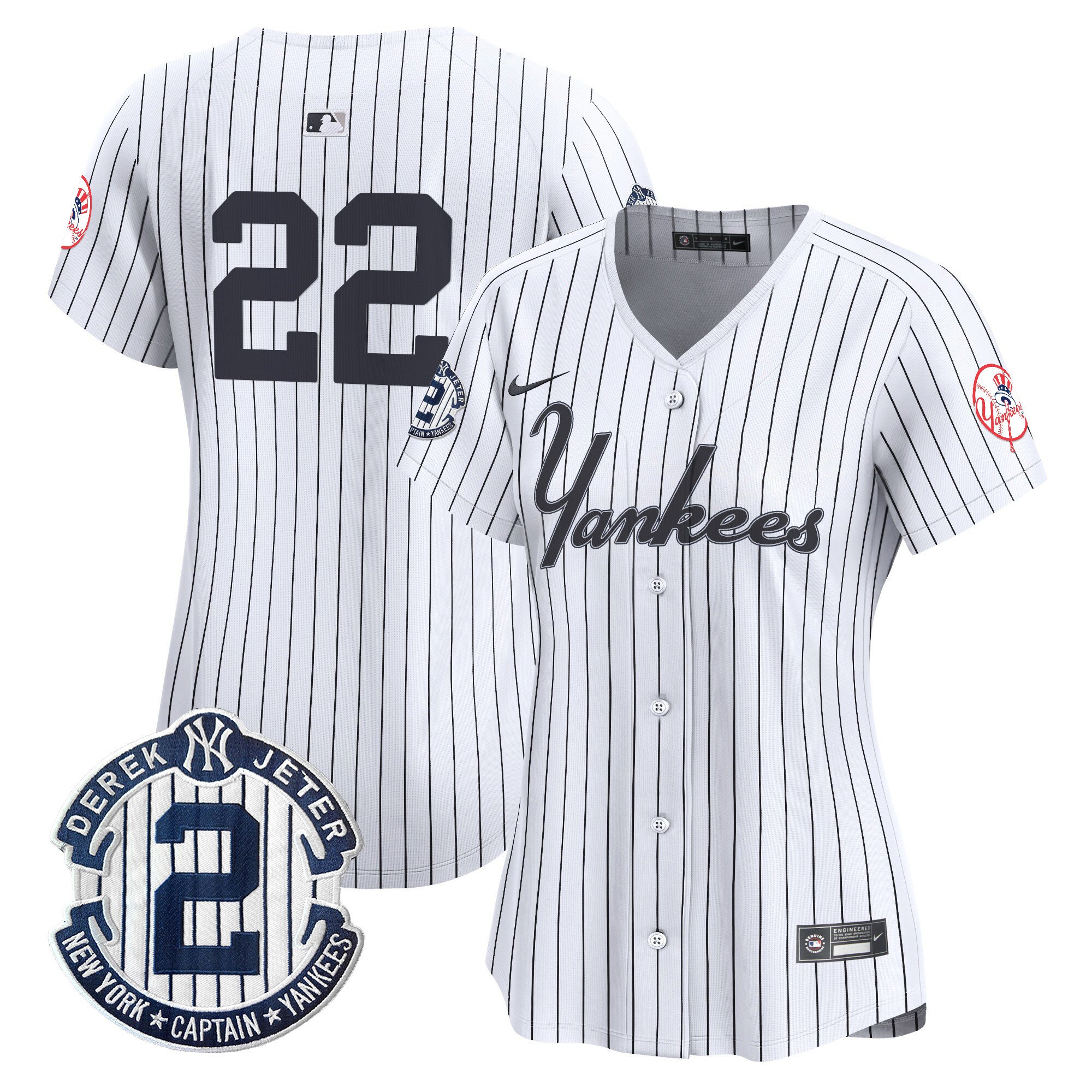Women's Yankees Throwback Vapor Premier Limited Jersey V2 - All Stitched - Image 22