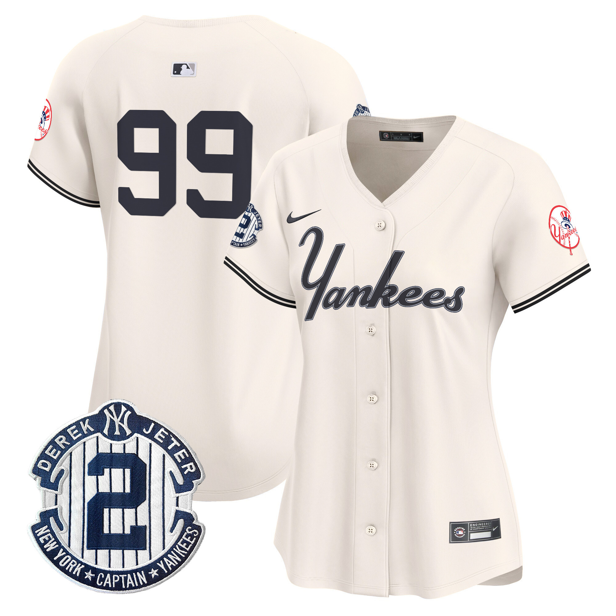 Women's Yankees Throwback Vapor Premier Limited Jersey V2 - All Stitched - Image 9