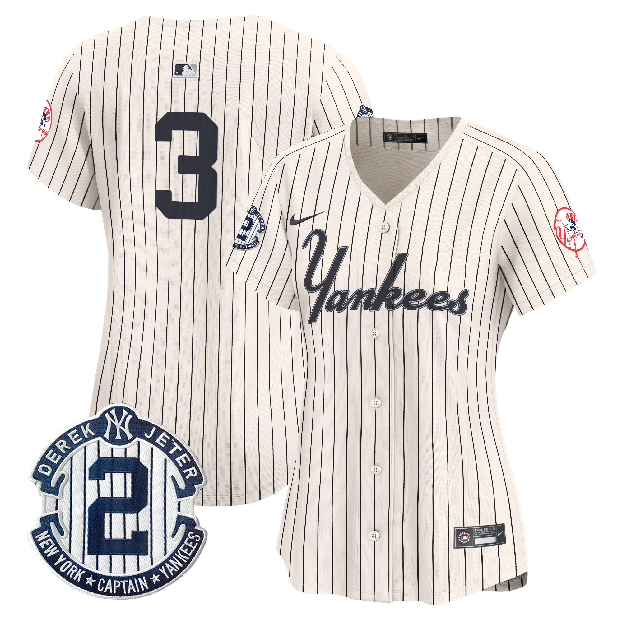 Women's Yankees Throwback Vapor Premier Limited Jersey V2 - All Stitched - Image 3