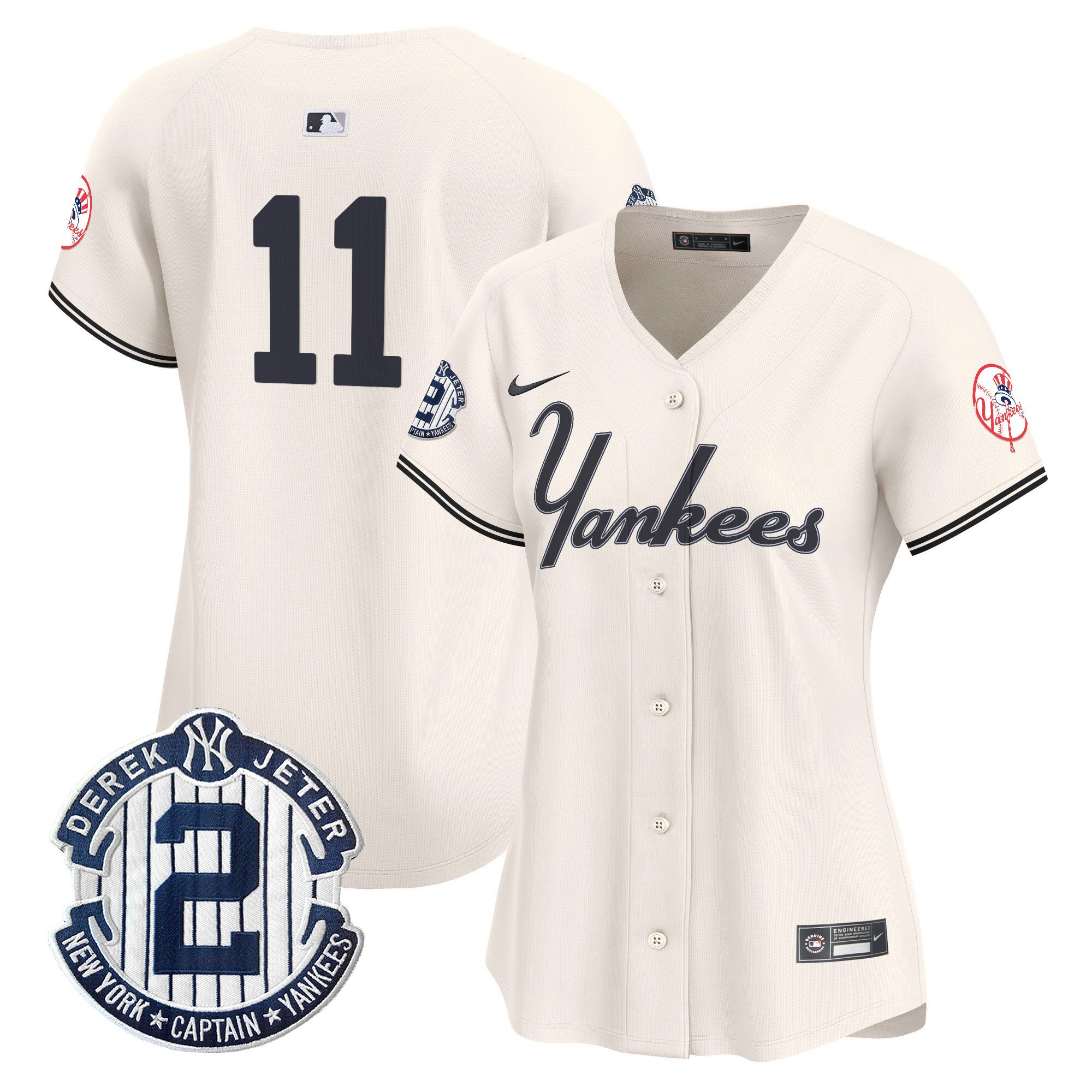 Women's Yankees Throwback Vapor Premier Limited Jersey V2 - All Stitched - Image 10