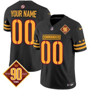 Washington Commanders 90th Anniversary Patch Vapor Limited Custom Jersey - All Stitched