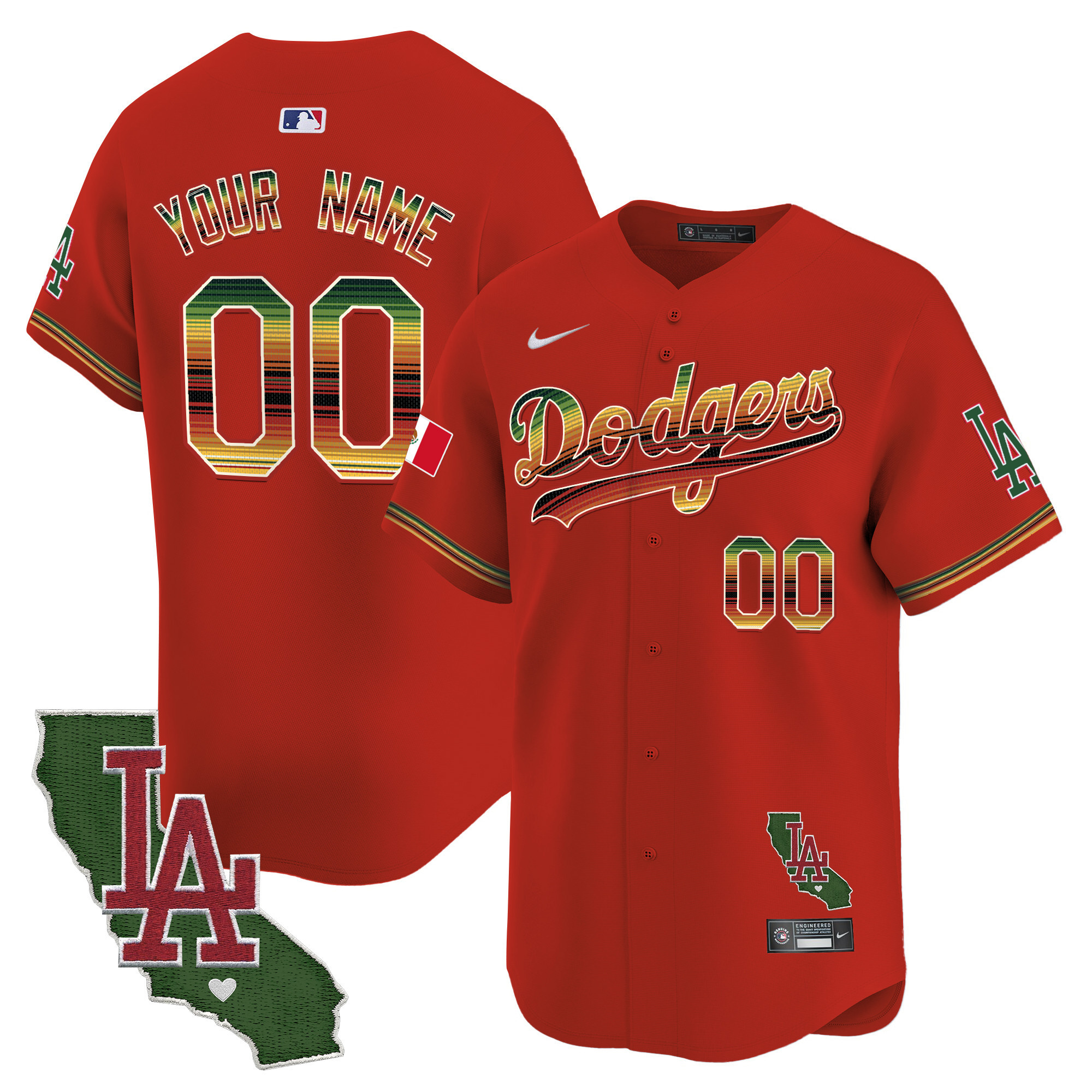 Dodgers Mexico Traditional Style Vapor Premier Limited Custom Jersey - All Stitched - Image 6