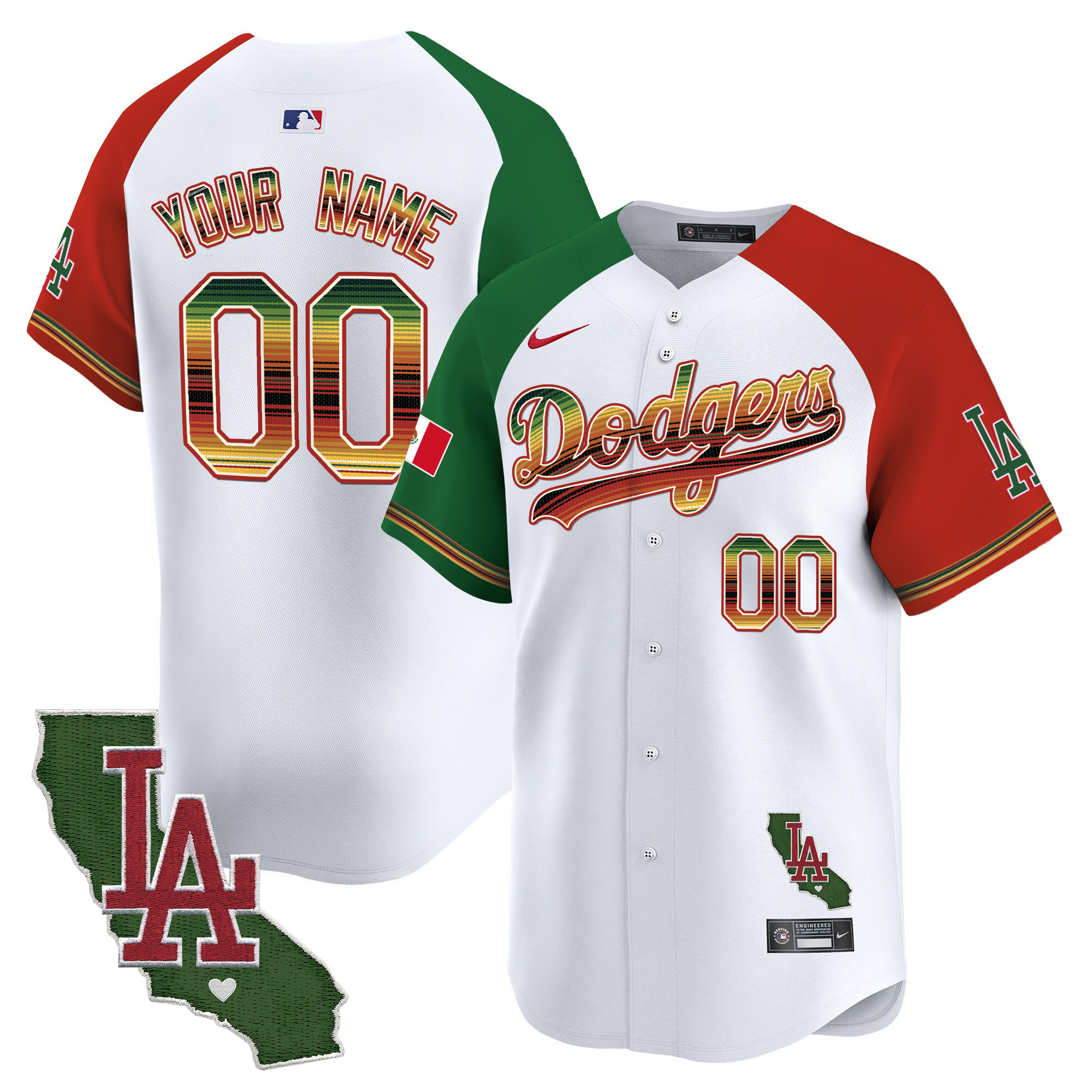 Dodgers Mexico Traditional Style Vapor Premier Limited Custom Jersey - All Stitched - Image 4