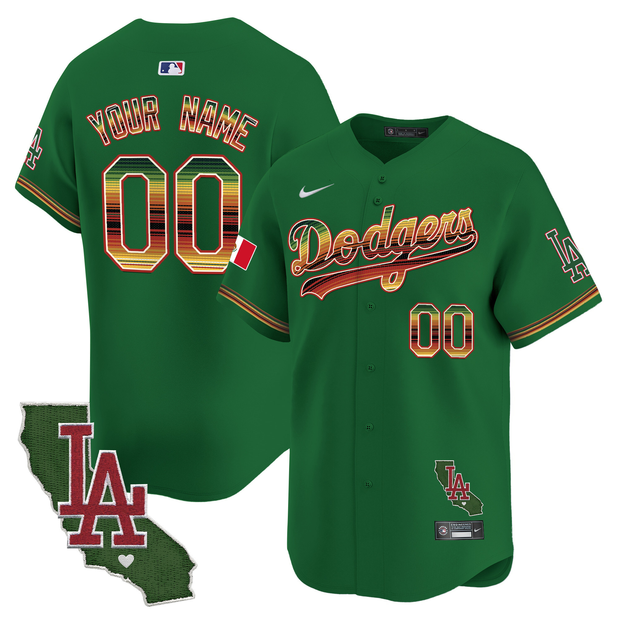 Dodgers Mexico Traditional Style Vapor Premier Limited Custom Jersey - All Stitched - Image 5