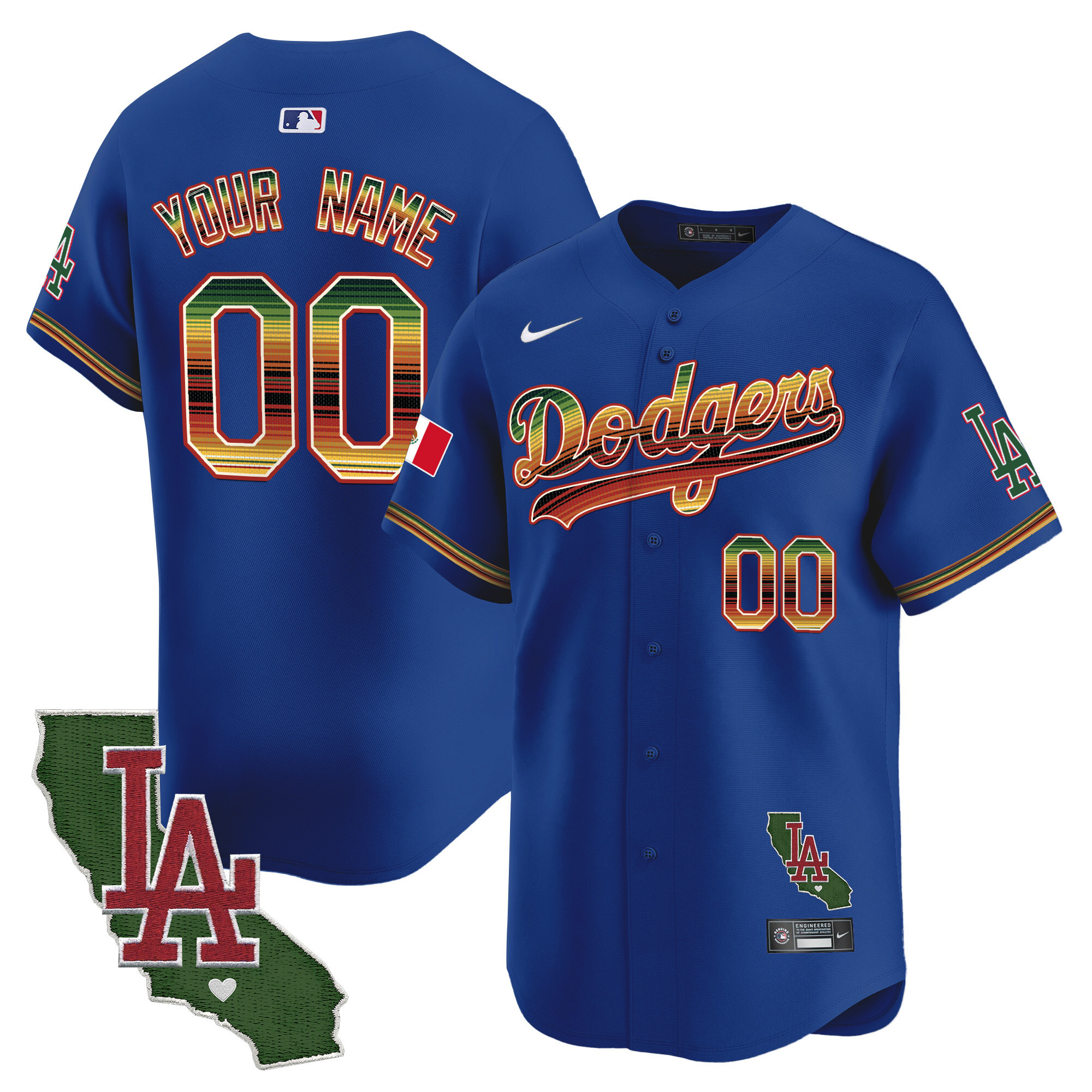 Dodgers Mexico Traditional Style Vapor Premier Limited Custom Jersey - All Stitched - Image 2