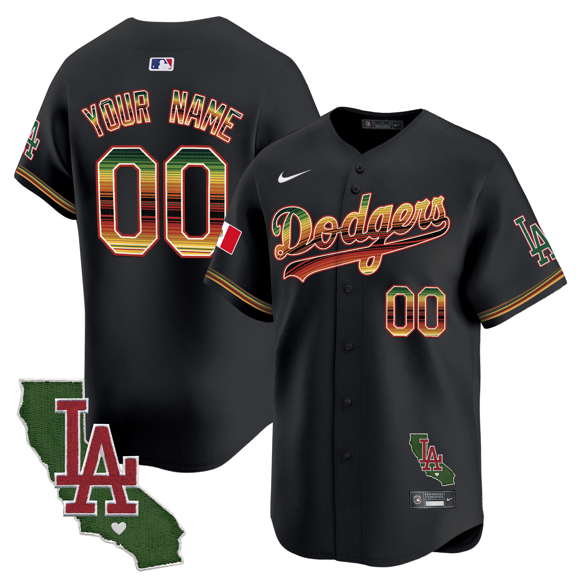 Dodgers Mexico Traditional Style Vapor Premier Limited Custom Jersey - All Stitched - Image 3